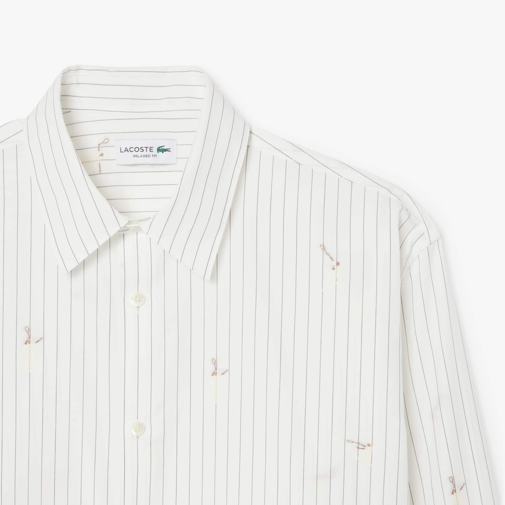 Relaxed Fit Embroidered Cotton Shirt - White