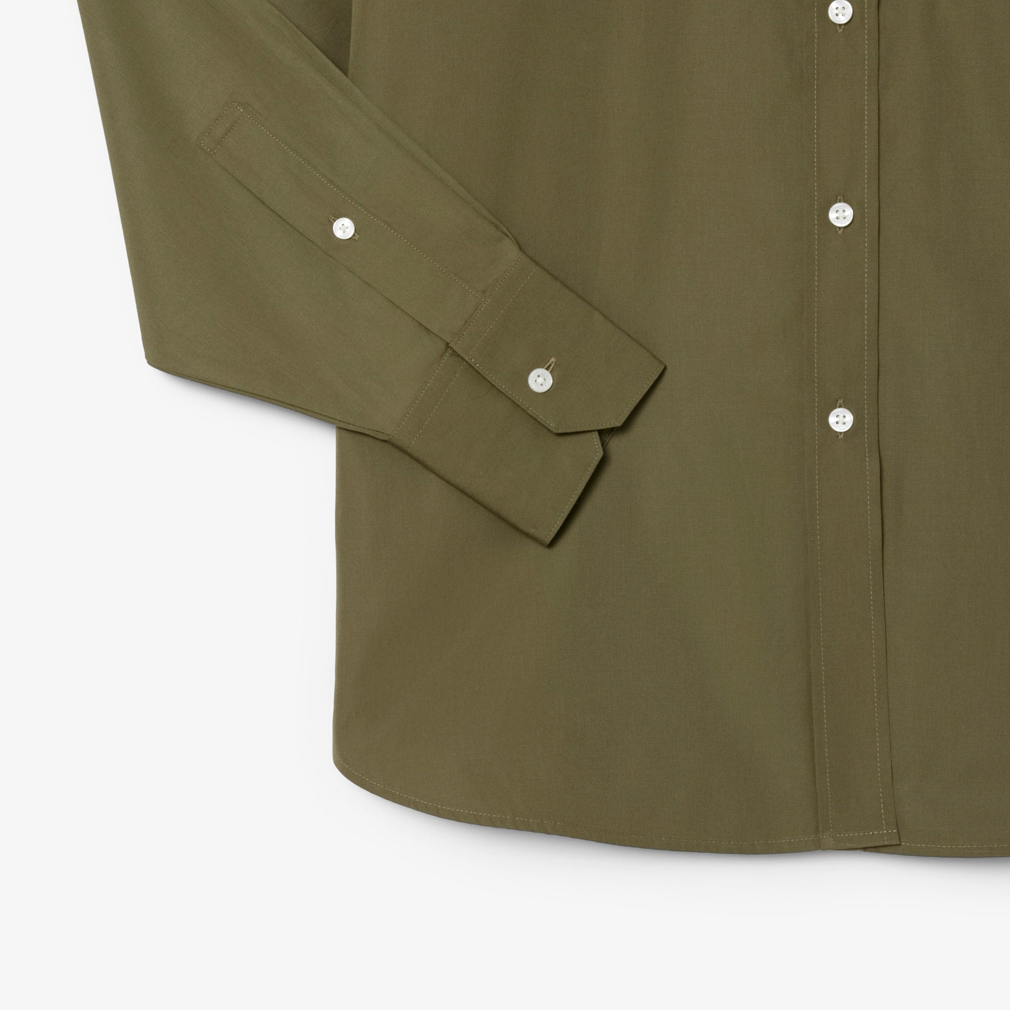 Women's Oversized Cotton Button Down Shirt - Khaki Green