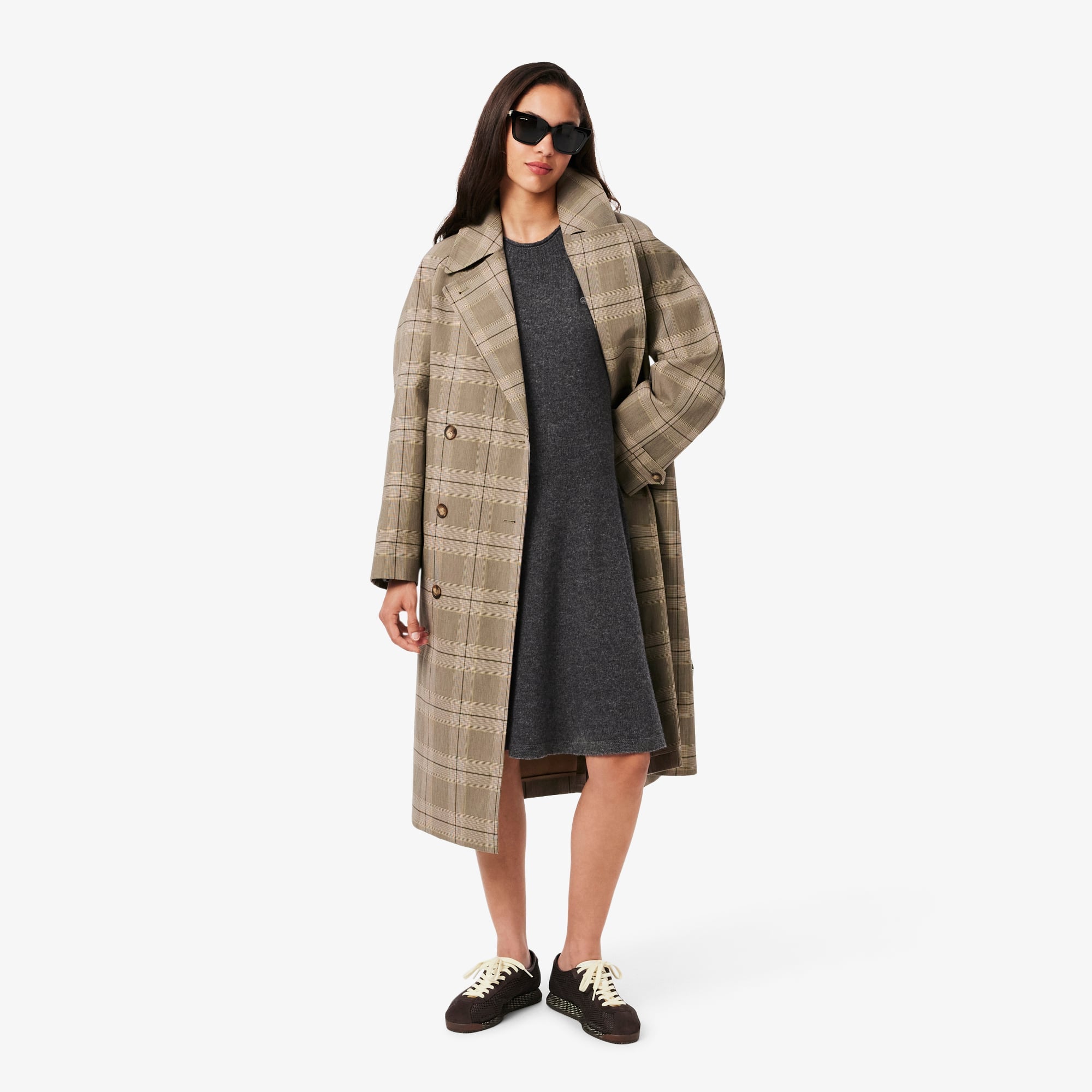 Women's Short Seamless Wool Dress - Grey pitch