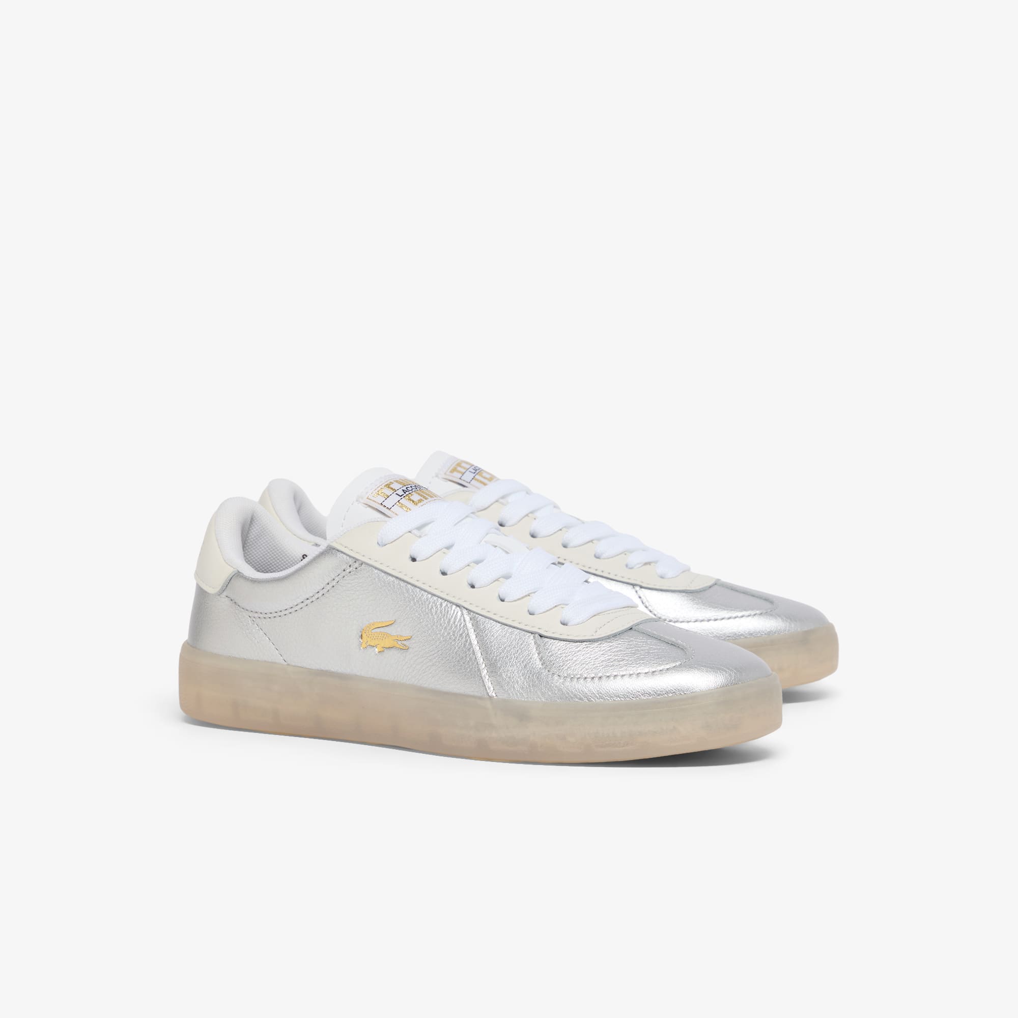 Women's Baseshot Pro Leather Sneakers - SLV/OFF WHT