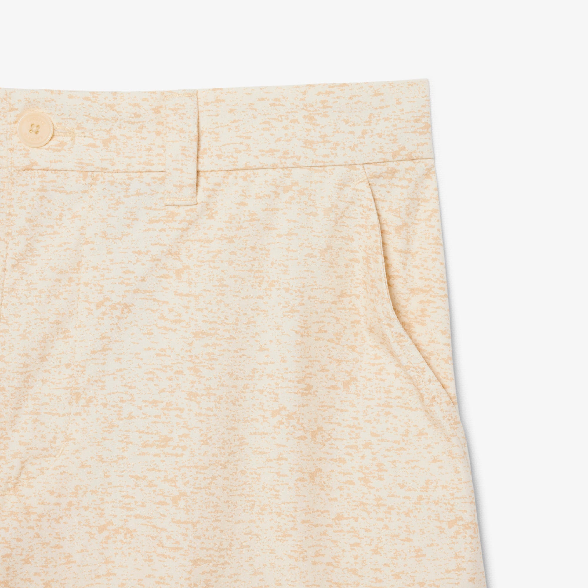 Straight Fit Printed Bermuda Cargo Shorts - Beige