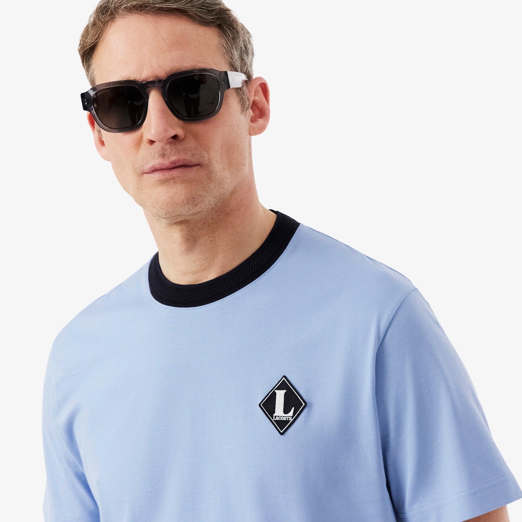 Made In France Badge Accent T-Shirt - Light Blue