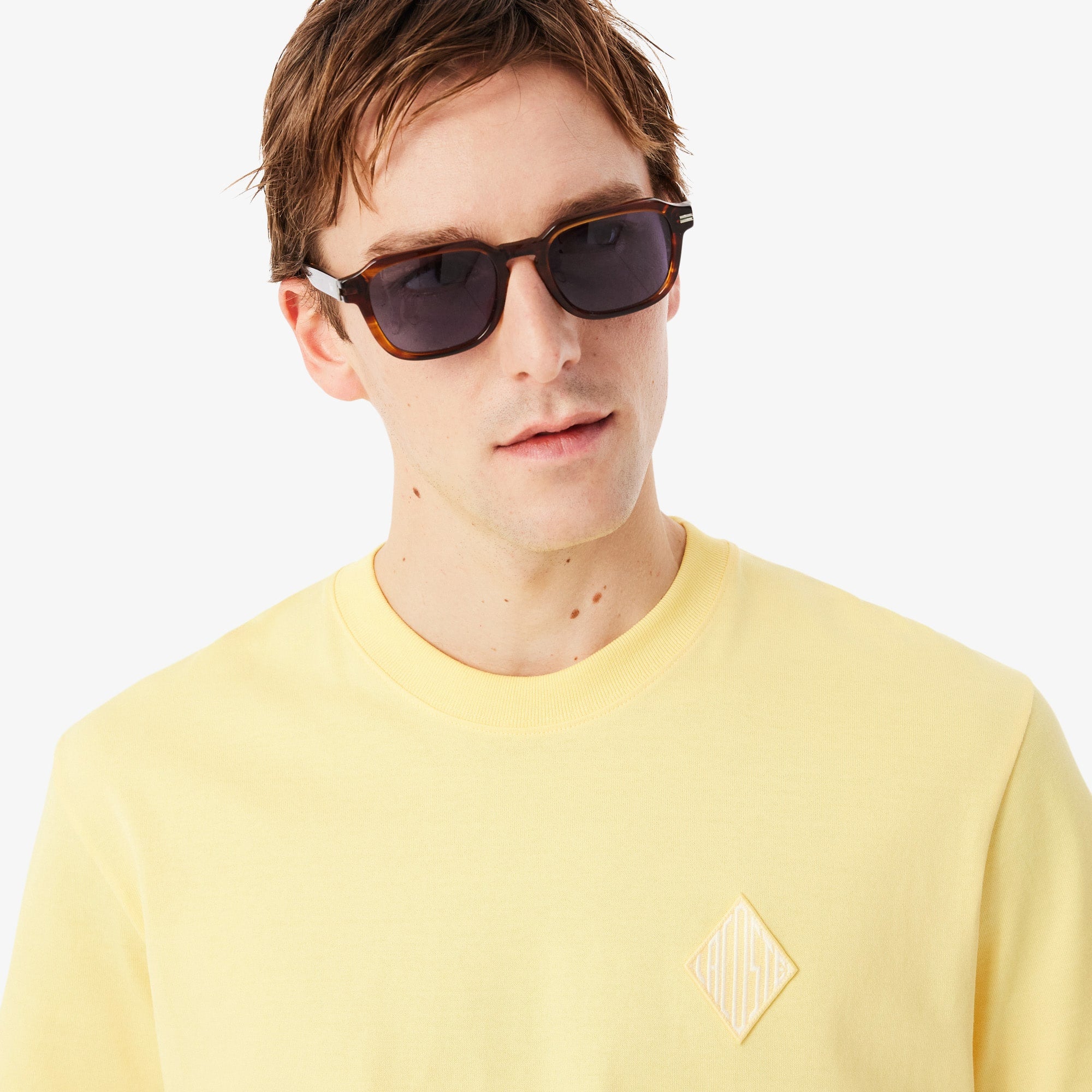 Classic Fit Heavy Badge Accent T-Shirt - Pastel yellow