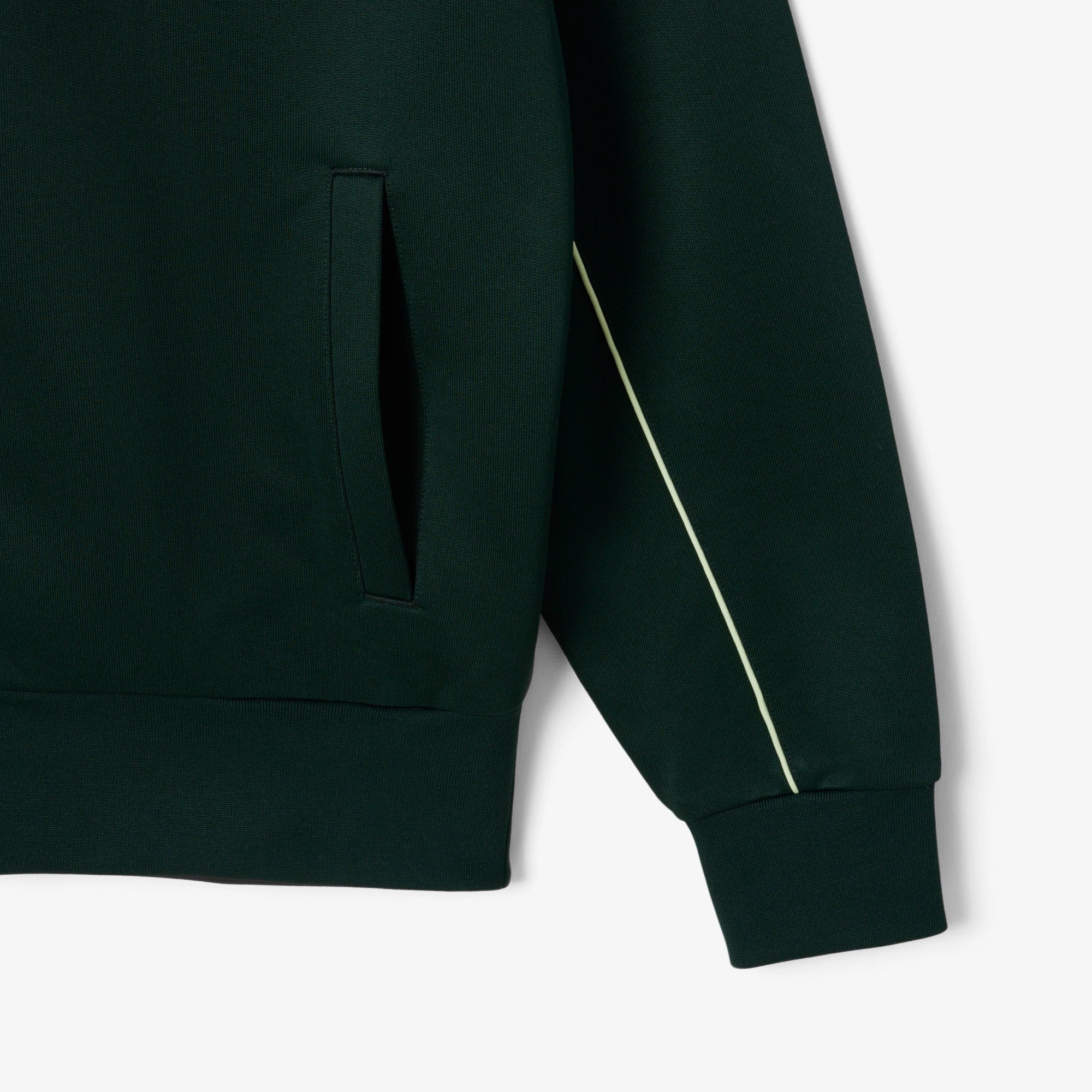 Men's Satin Effect Zip-Up Fleece Sweatshirt - Forest green