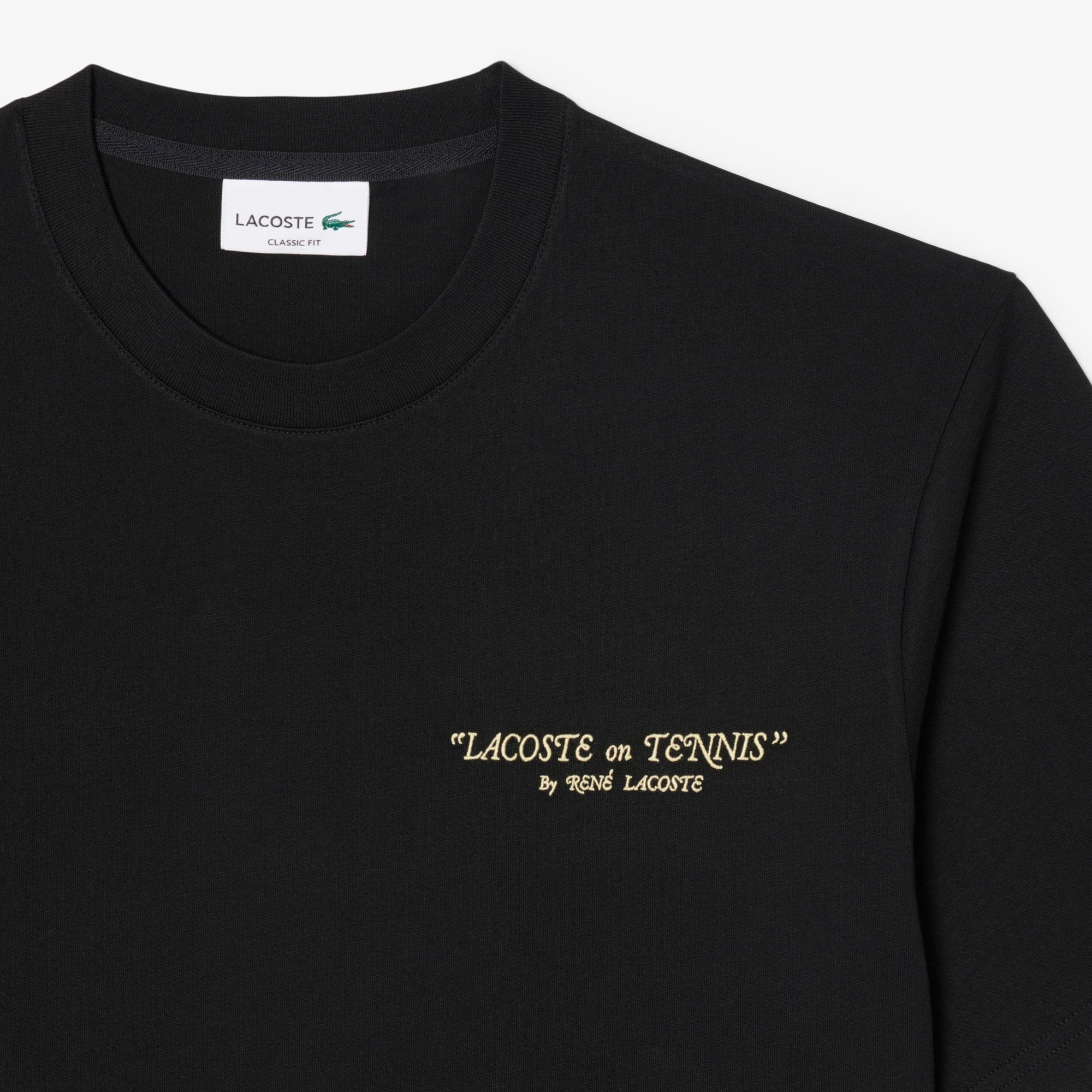 Embroidered Cotton T-Shirt - Black