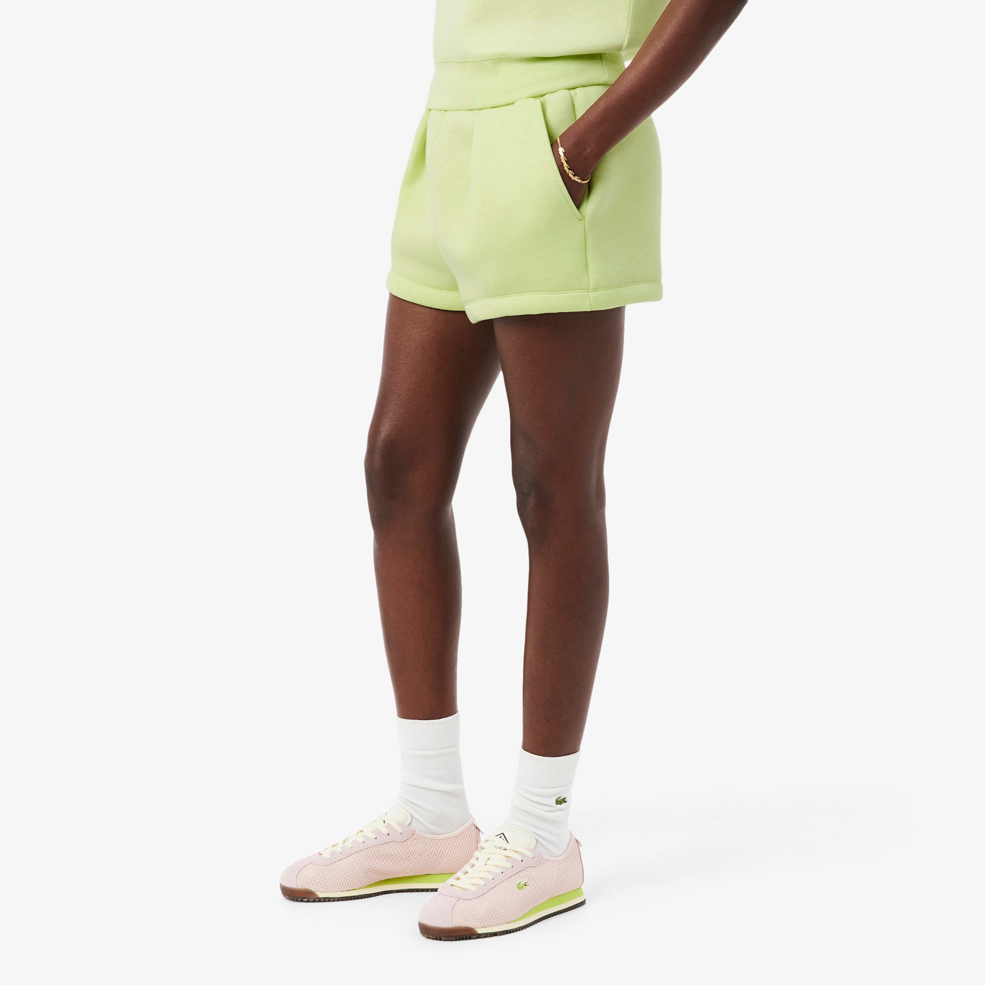 Pleated Cotton Shorts - Vert Clair