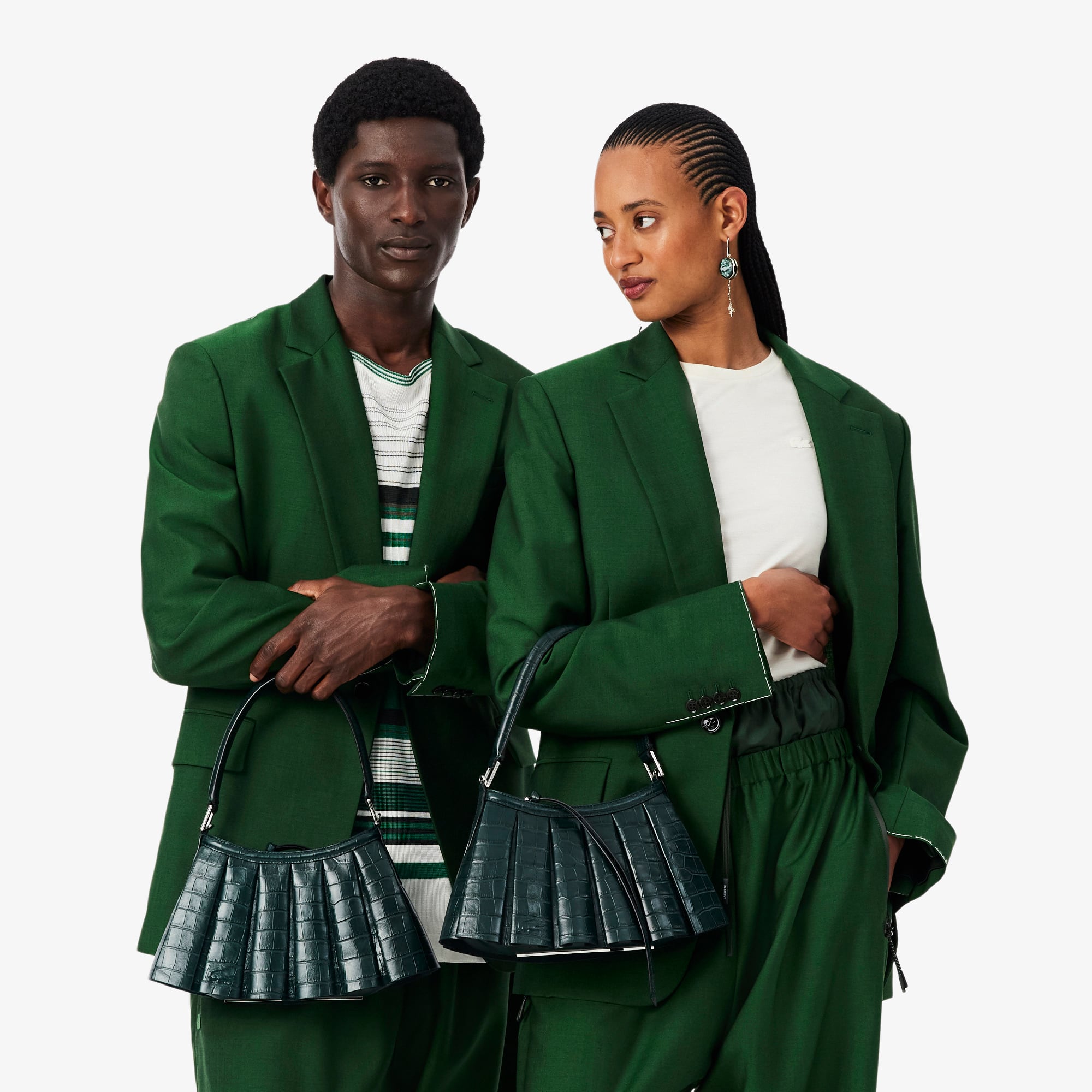 Runway Small Lenglen Effect Leather Bag - Green gables