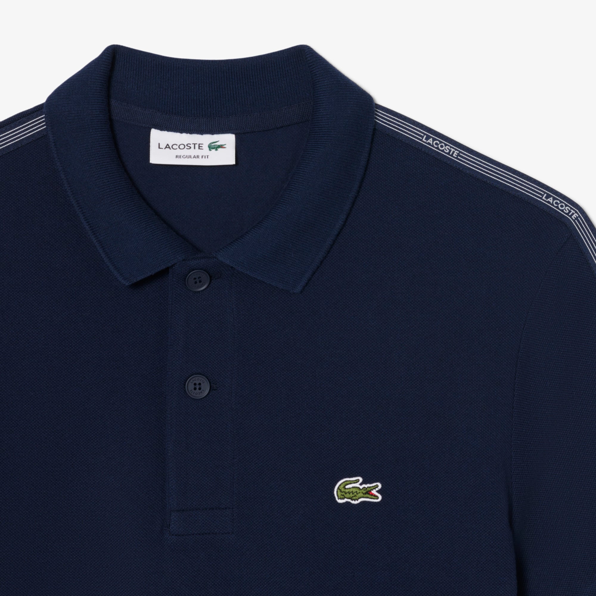 Regular Fit Logo Stripe Polo - Navy Blue
