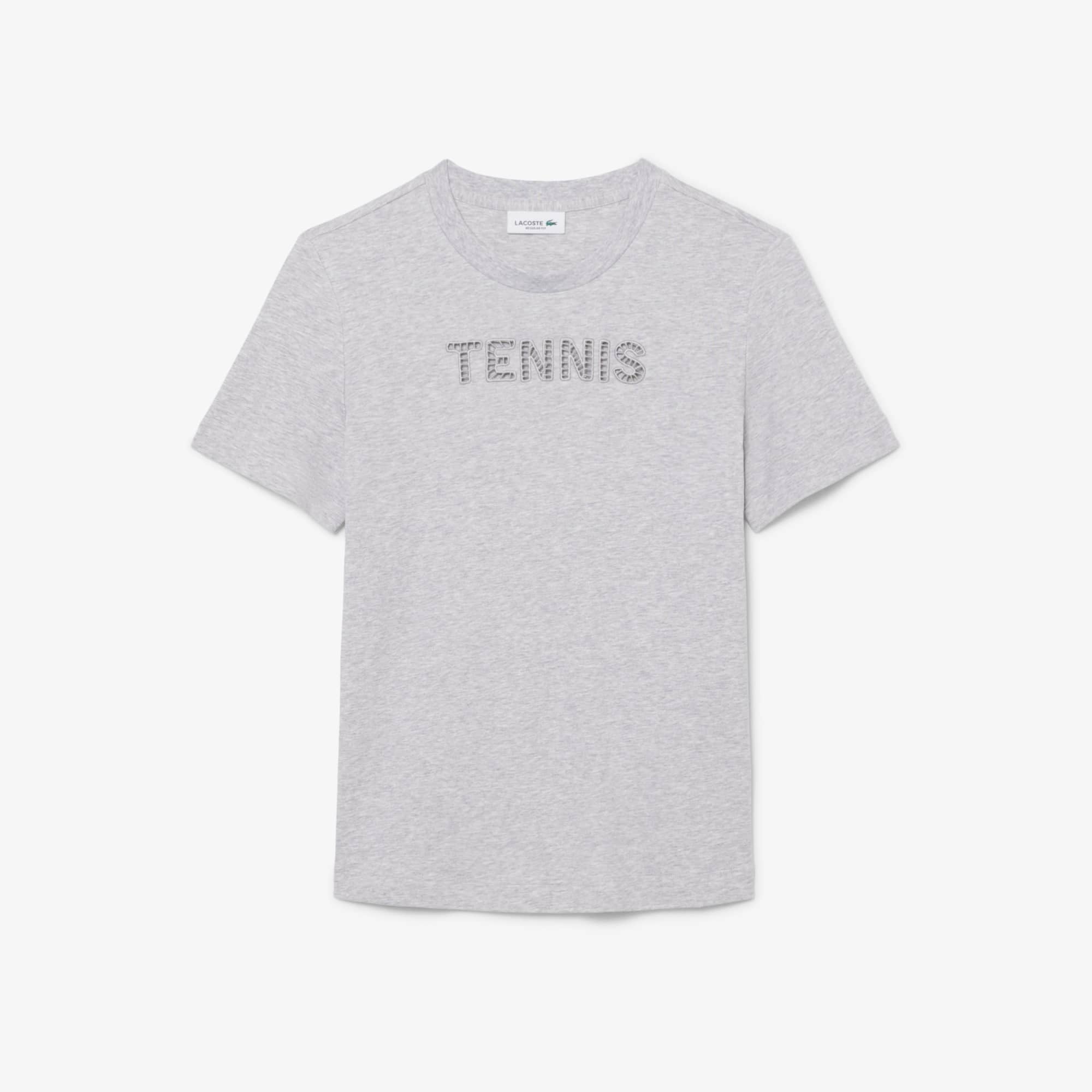 Tennis Embroidery T-Shirt - Grey Chine