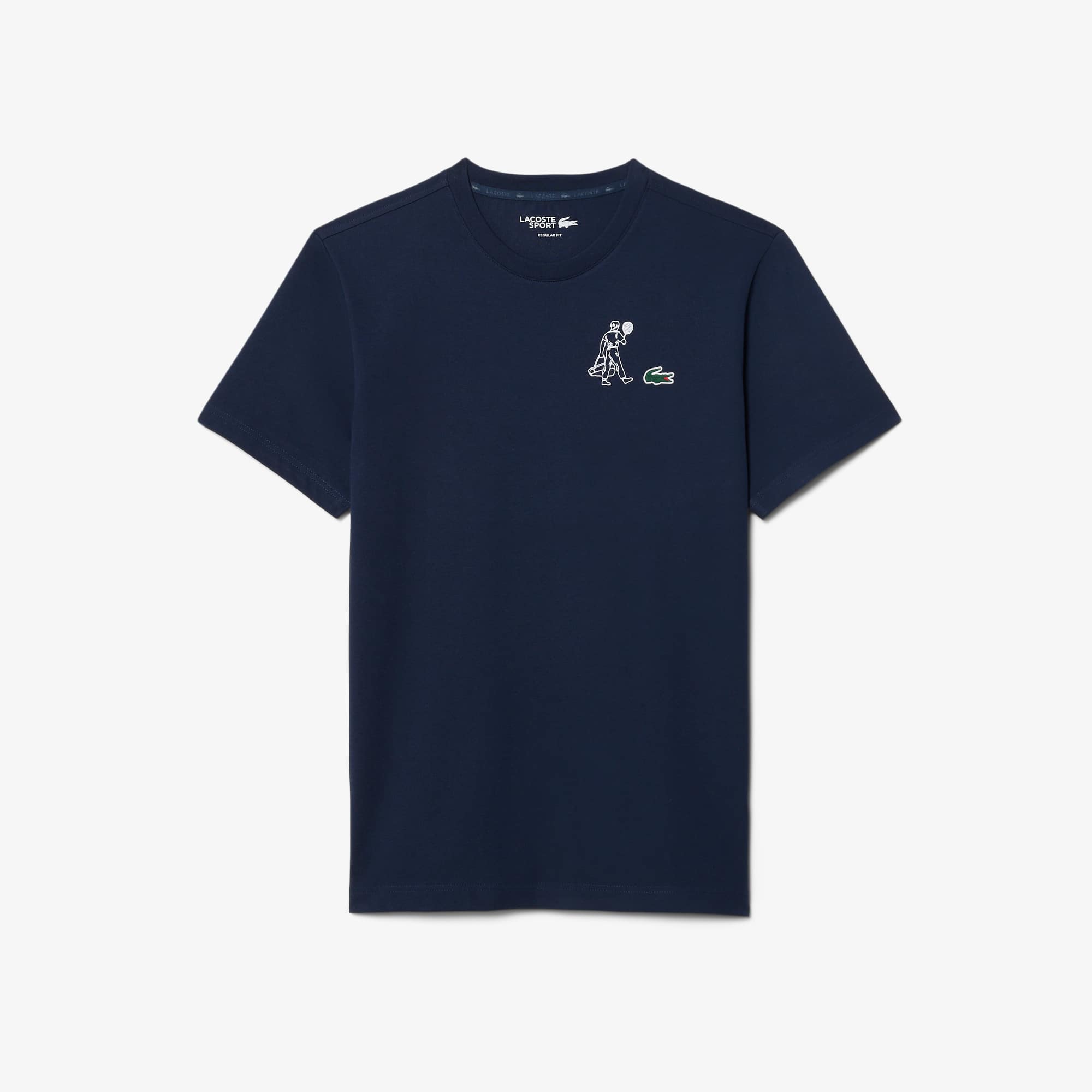 Ultra Dry Printed Tennis T-Shirt - Navy Blue