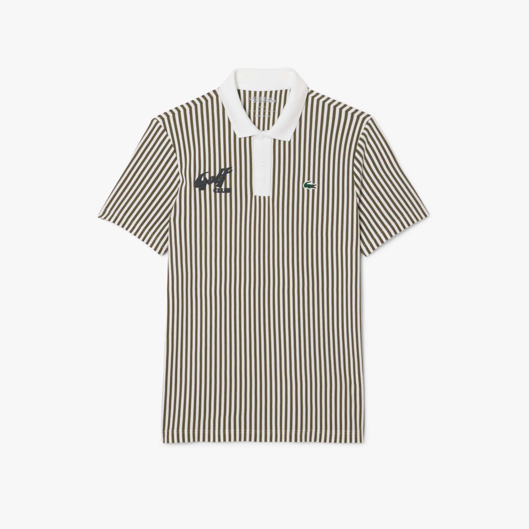 Men's Thermo-Regulating Striped Golf Polo - Green / White