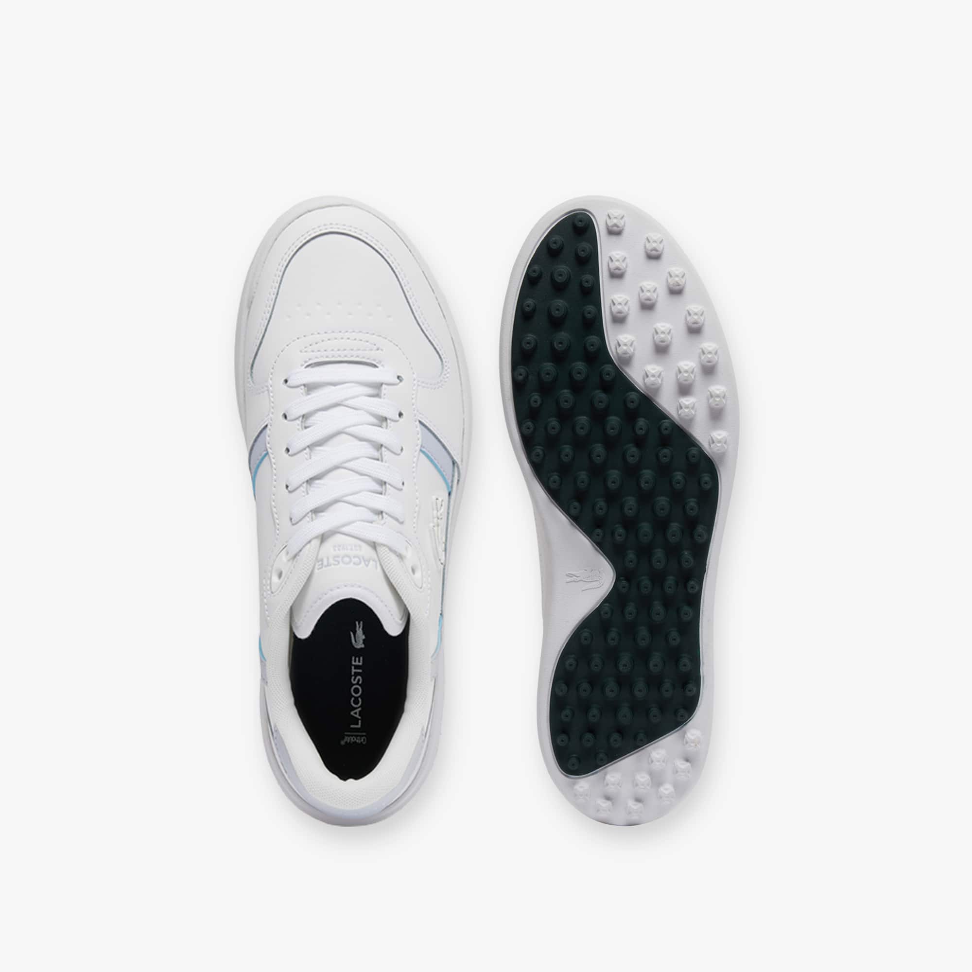 Women's T-Clip Leather Golf Shoes - WHITE/LIGHT BLUE