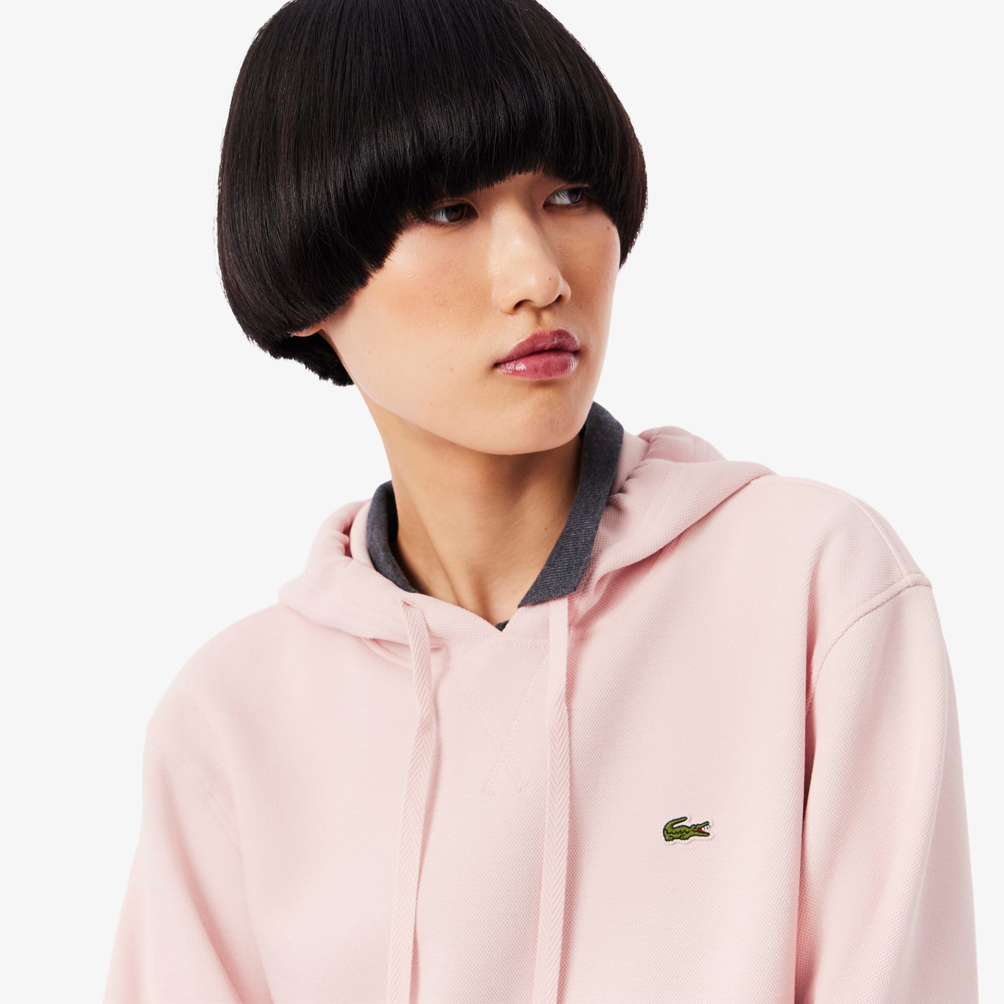 Women's Piqué Hoodie - Light Pink