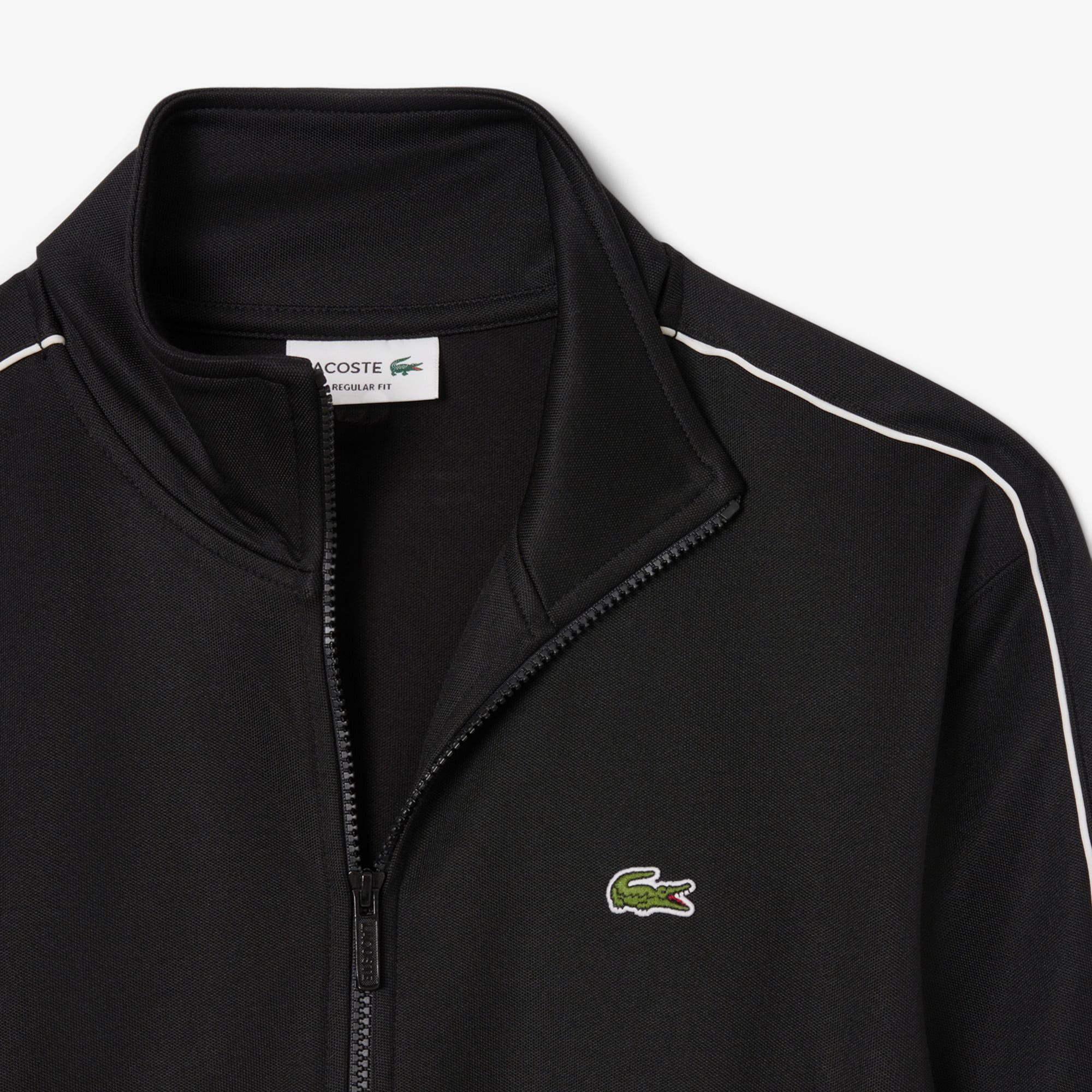 Men's Paris Piqué Zip-Up Track Jacket - Black