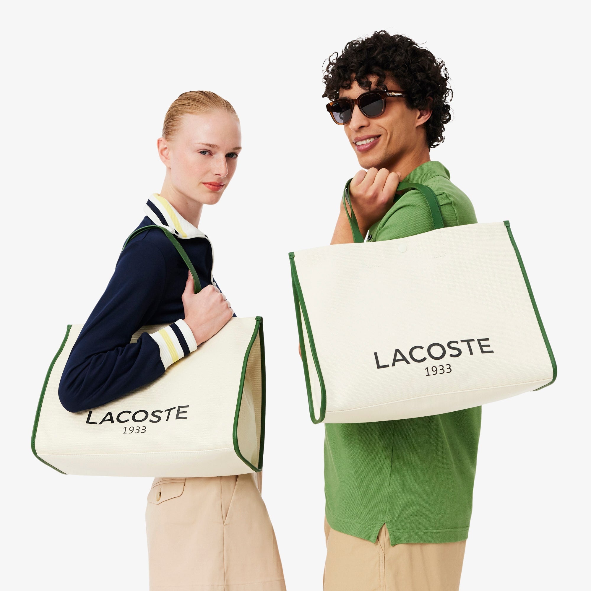 Large Heritage Canvas Tote - NATUREL VERT 132