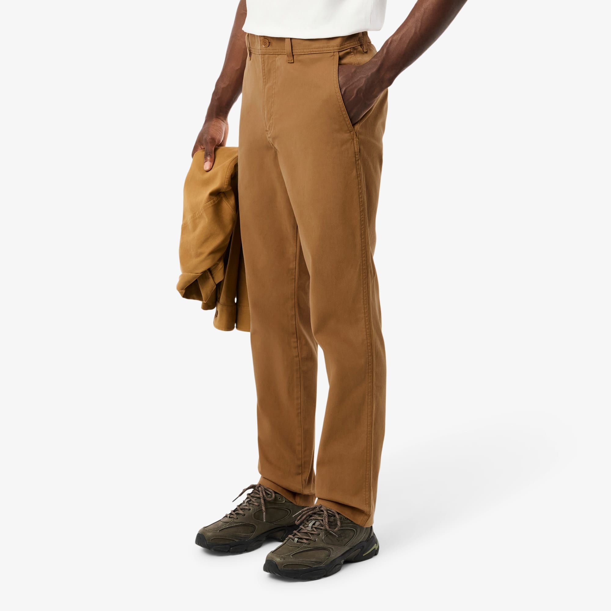 Men's Regular Fit Cotton Chino Pants - Brown