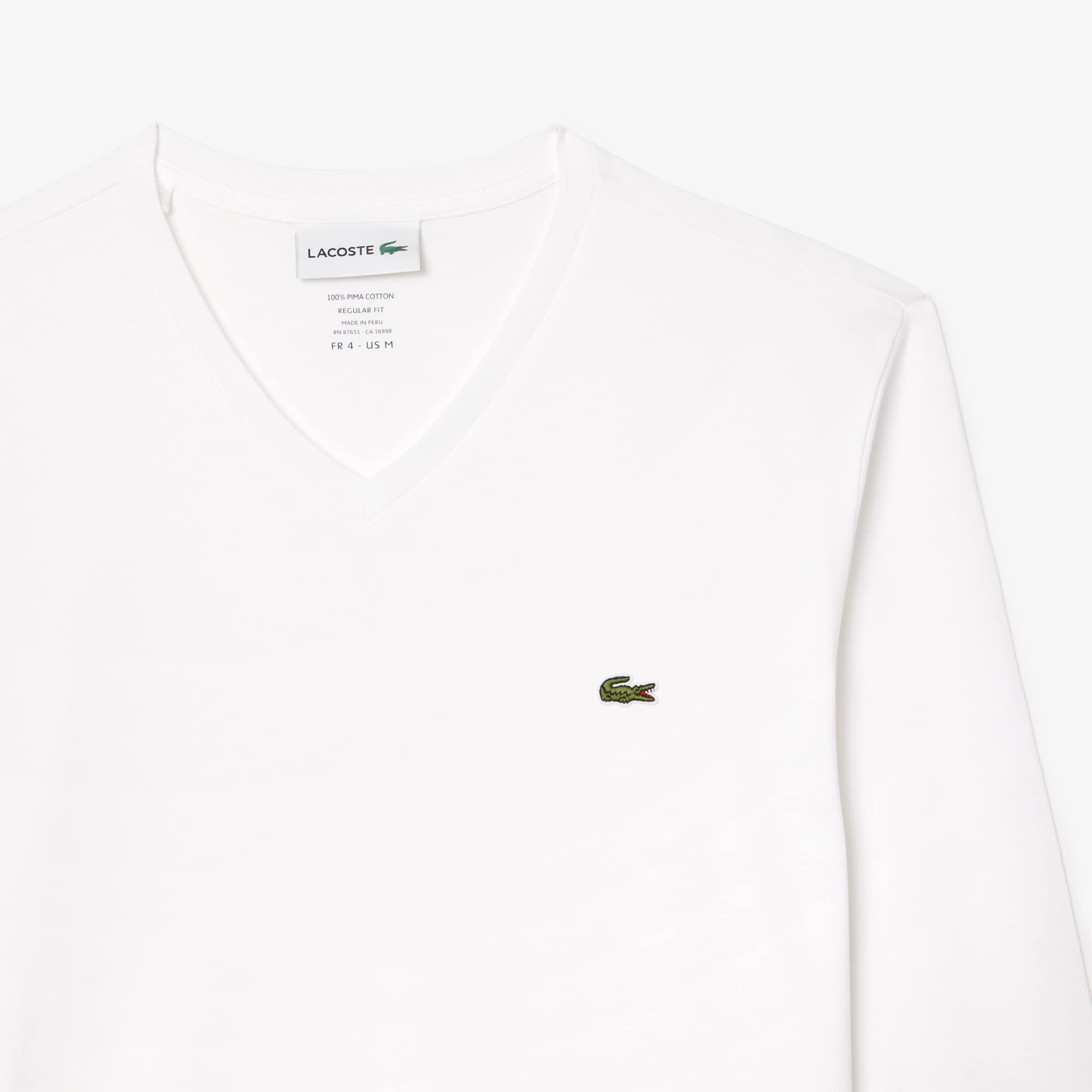 Men's Lightweight Pima Cotton V-Neck T-Shirt - White