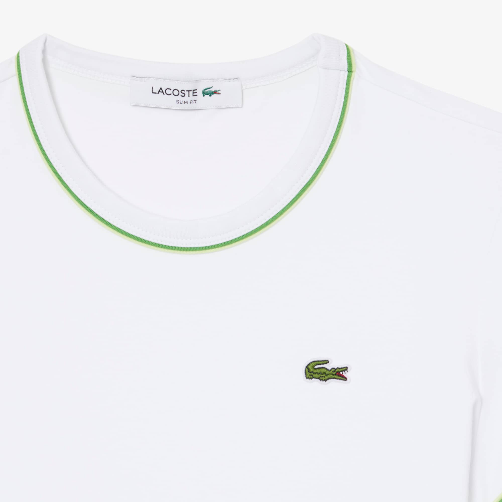 Women's Contrast Trim Jersey T-Shirt - Blanc / Vert