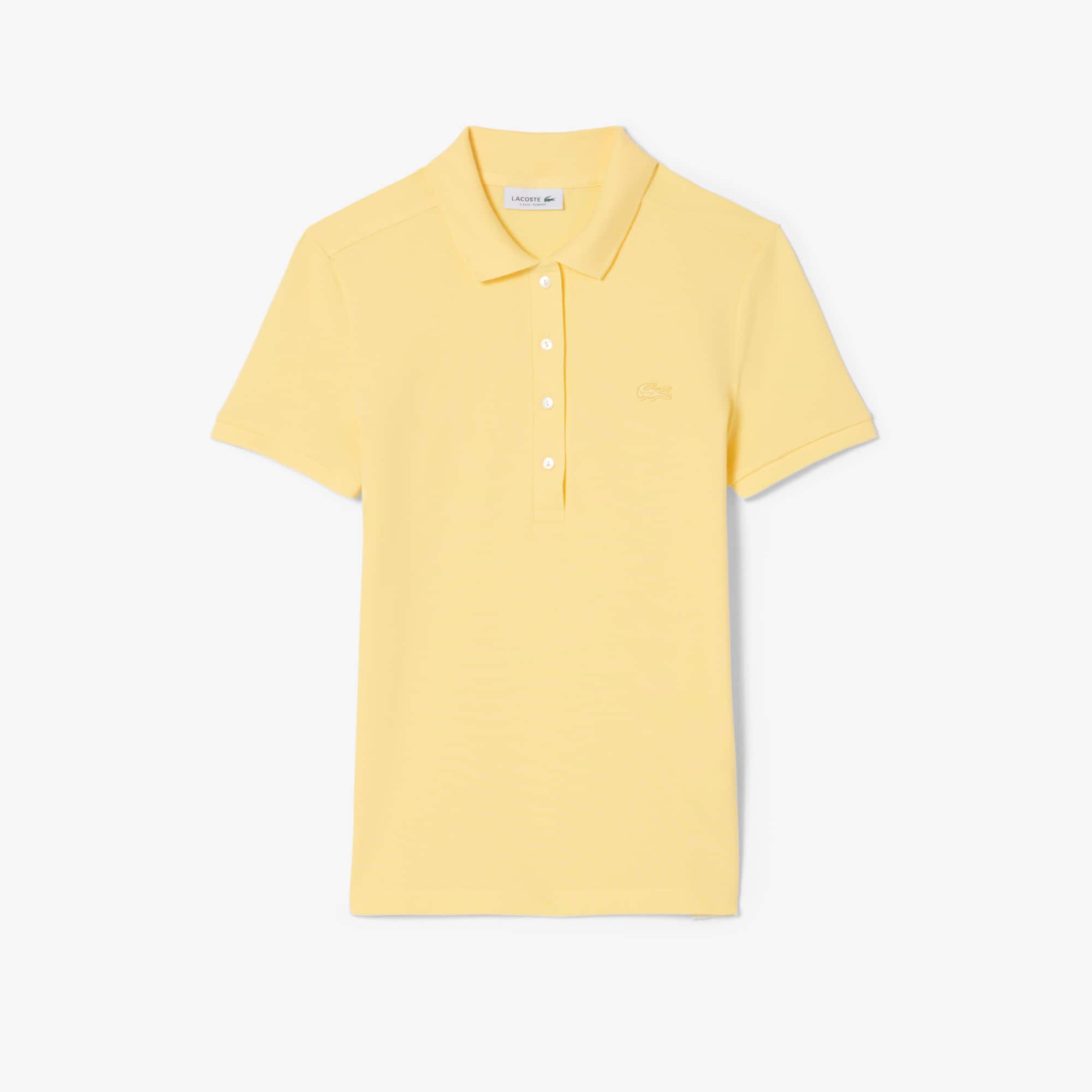 Women's L.12.D Slim Fit Stretch Mini Piqué Polo - Pastel yellow