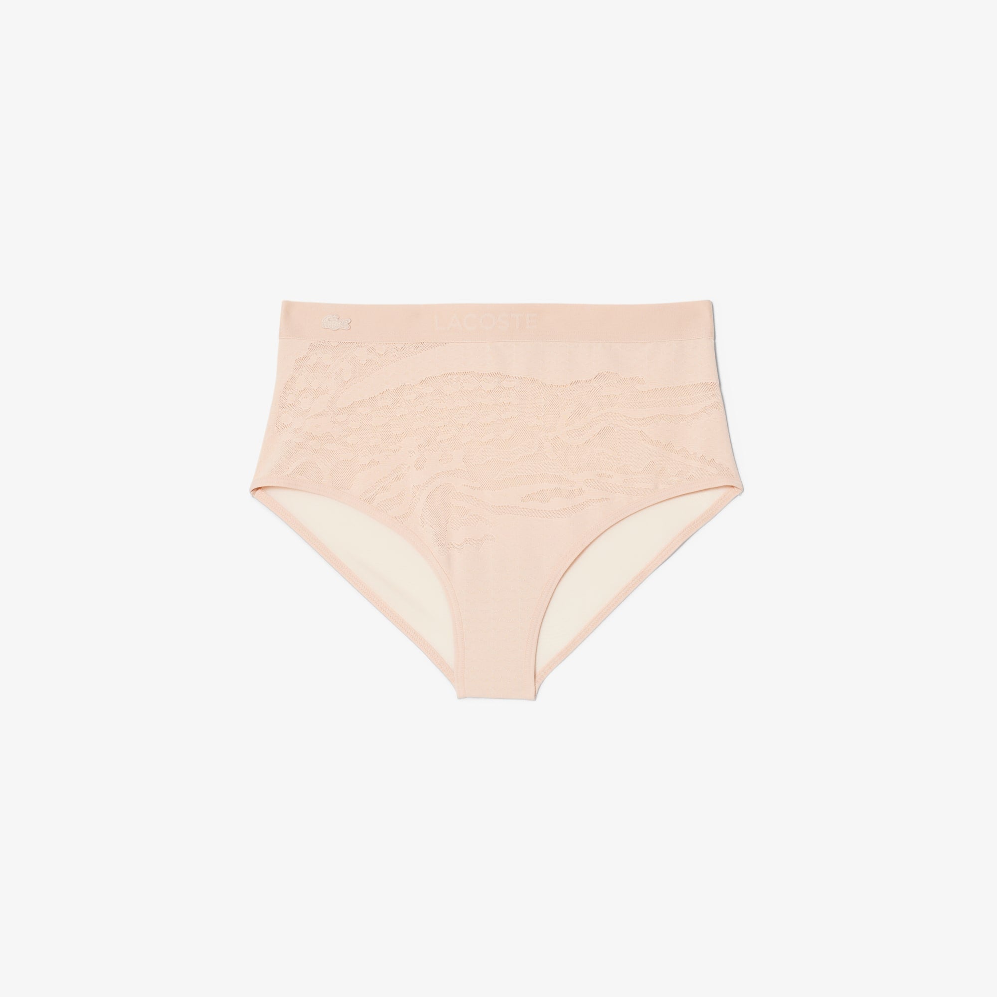 High Waist Mesh Briefs - Beige