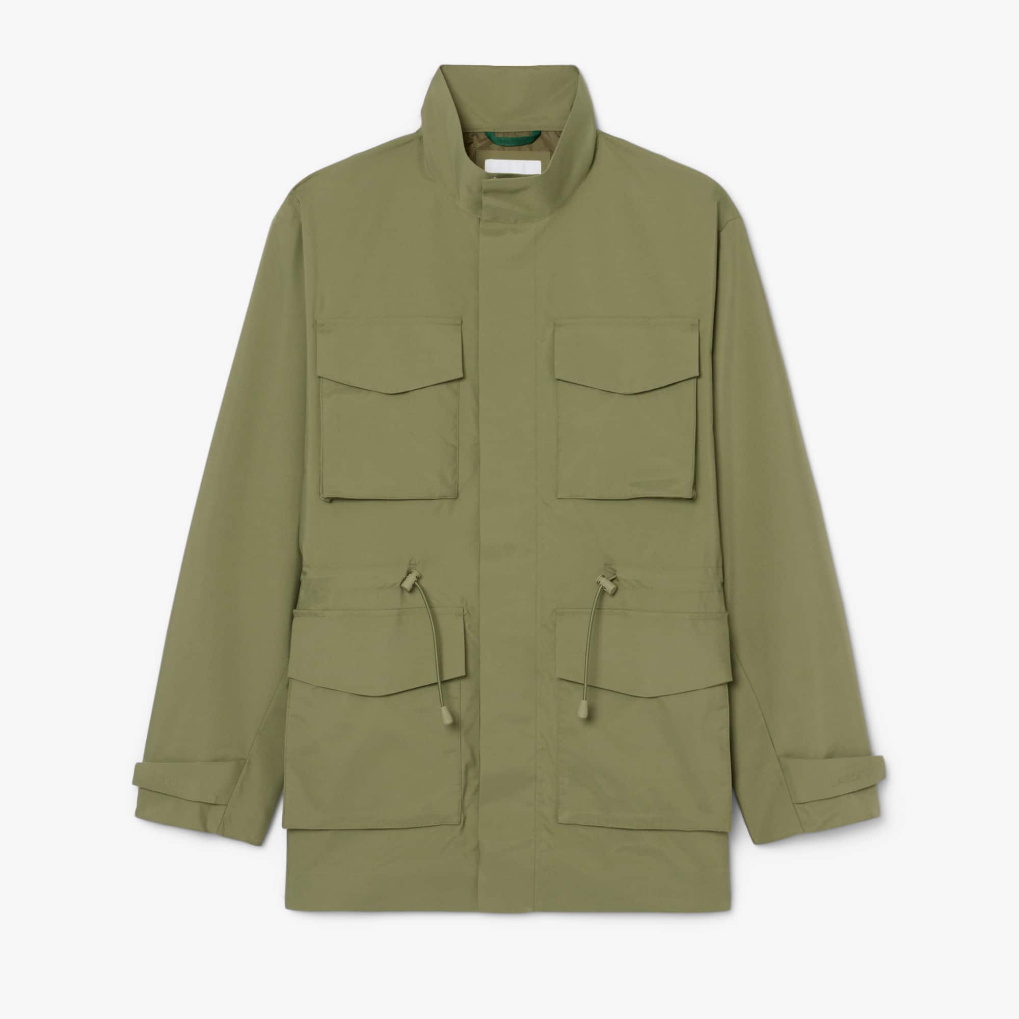 Mid-Length Water-Repellent Windbreaker Jacket - Khaki Green