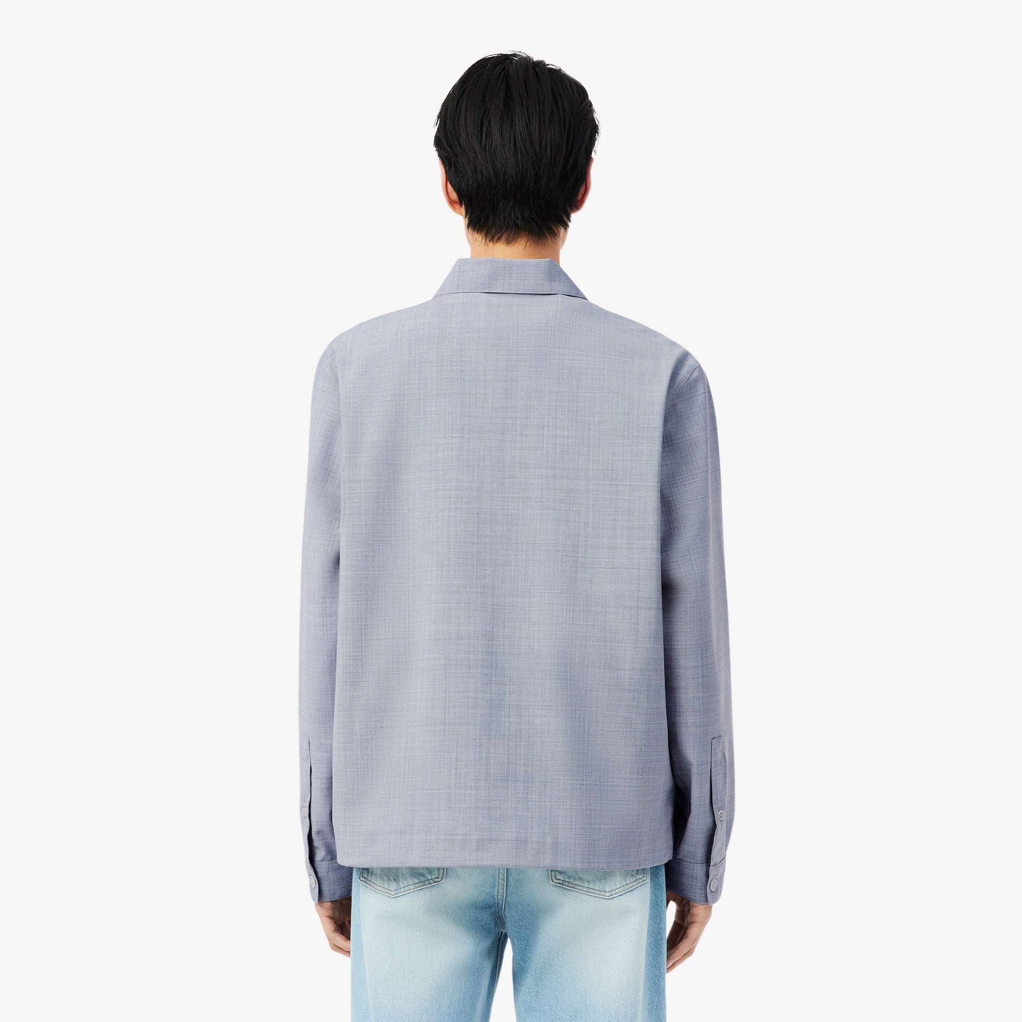 Oversized Wool Blend Overshirt - Light Grey