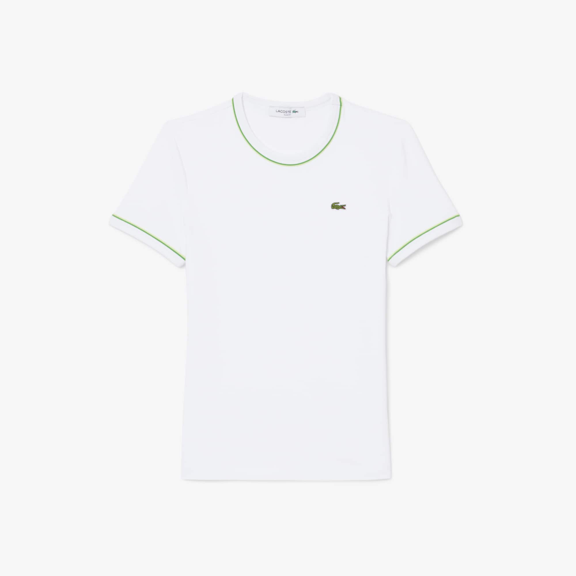 Women's Contrast Trim Jersey T-Shirt - Blanc / Vert