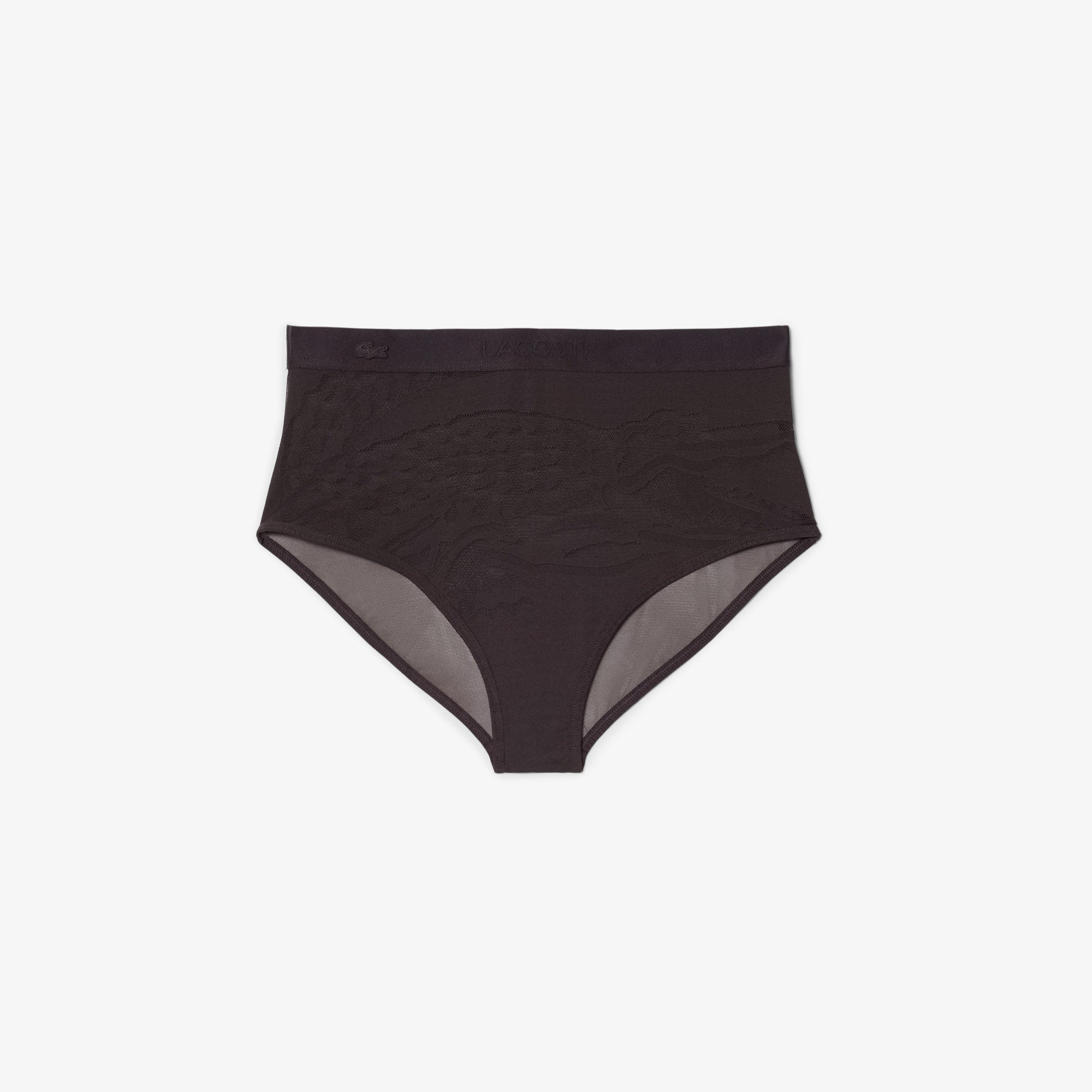 High Waist Mesh Briefs - Brown