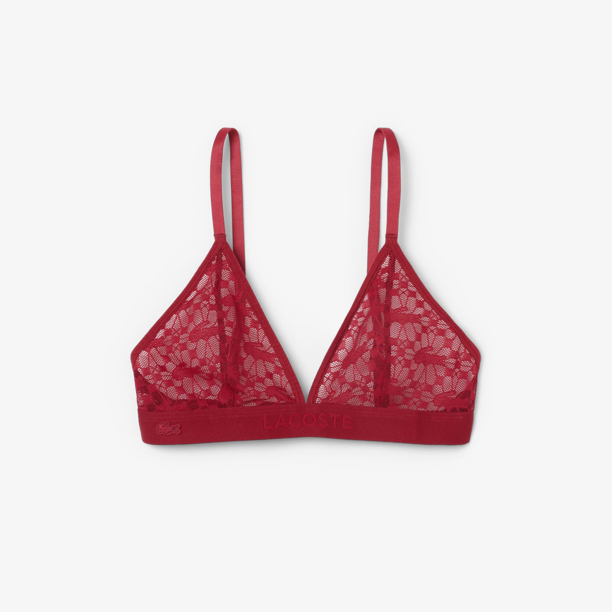 Logo Lace Triangle Bralette - Bordeaux