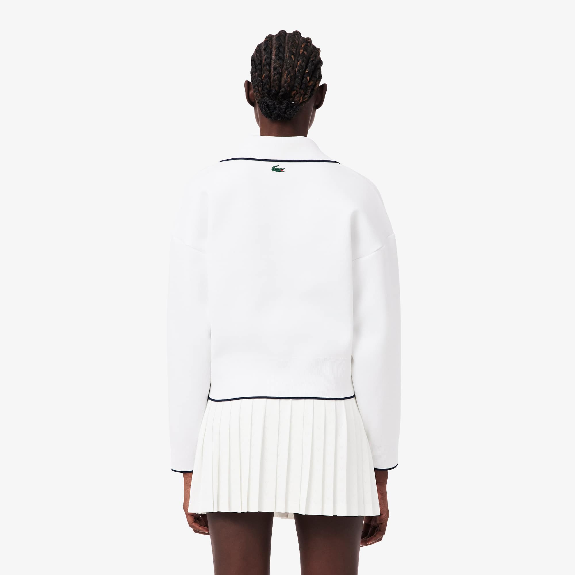 Tennis Heritage Polo Collar Sweatshirt - White