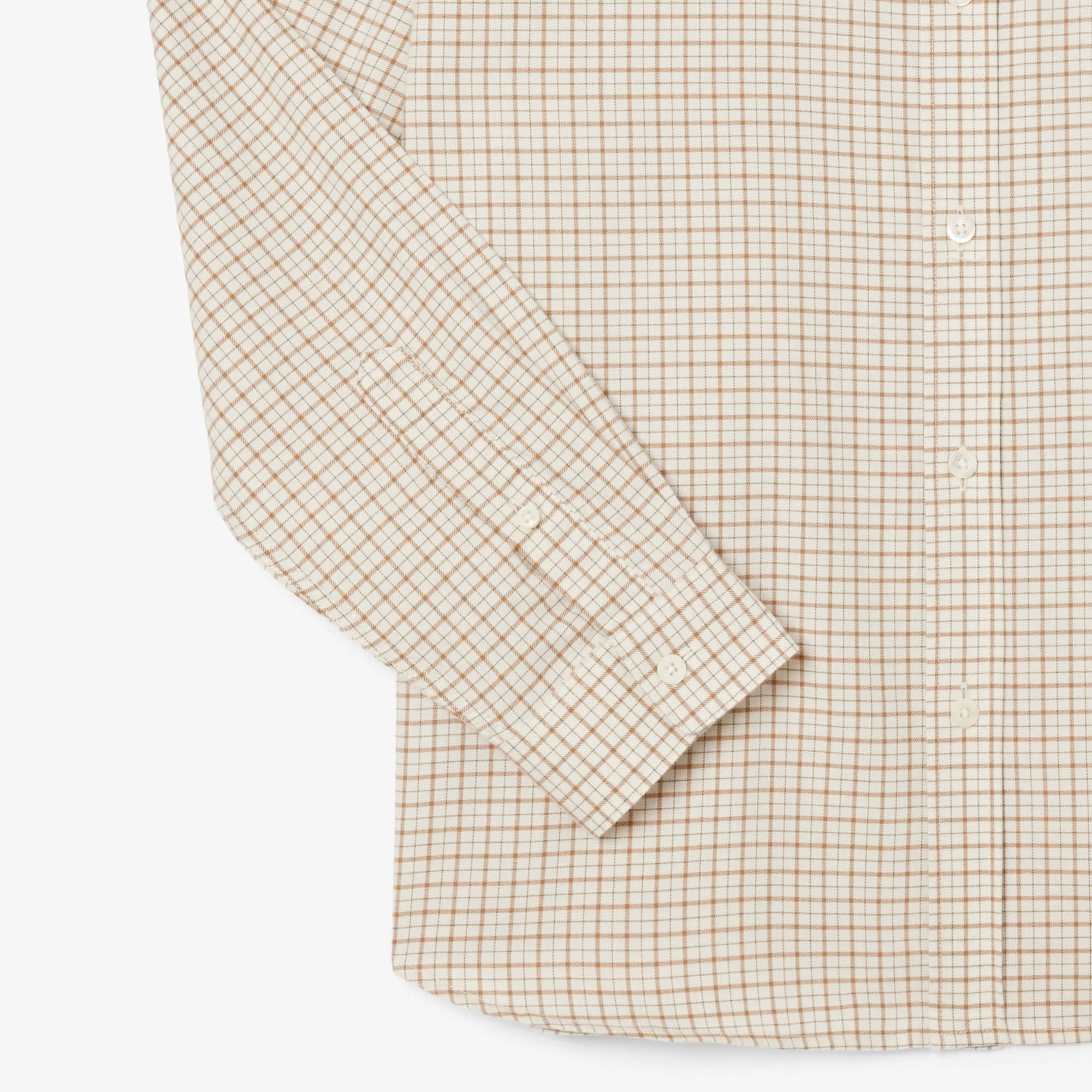 Men's Regular Fit Plaid Flannel Shirt - White / Brown