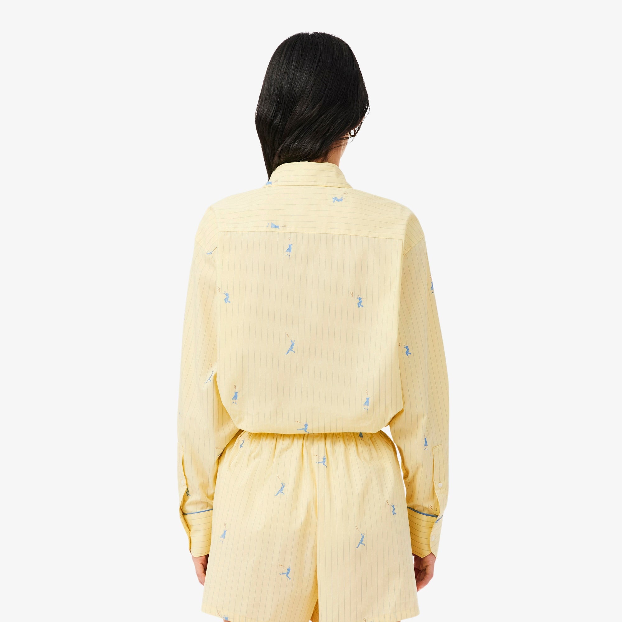 Oversized Shirt with Motifs - Jaune / Bleu