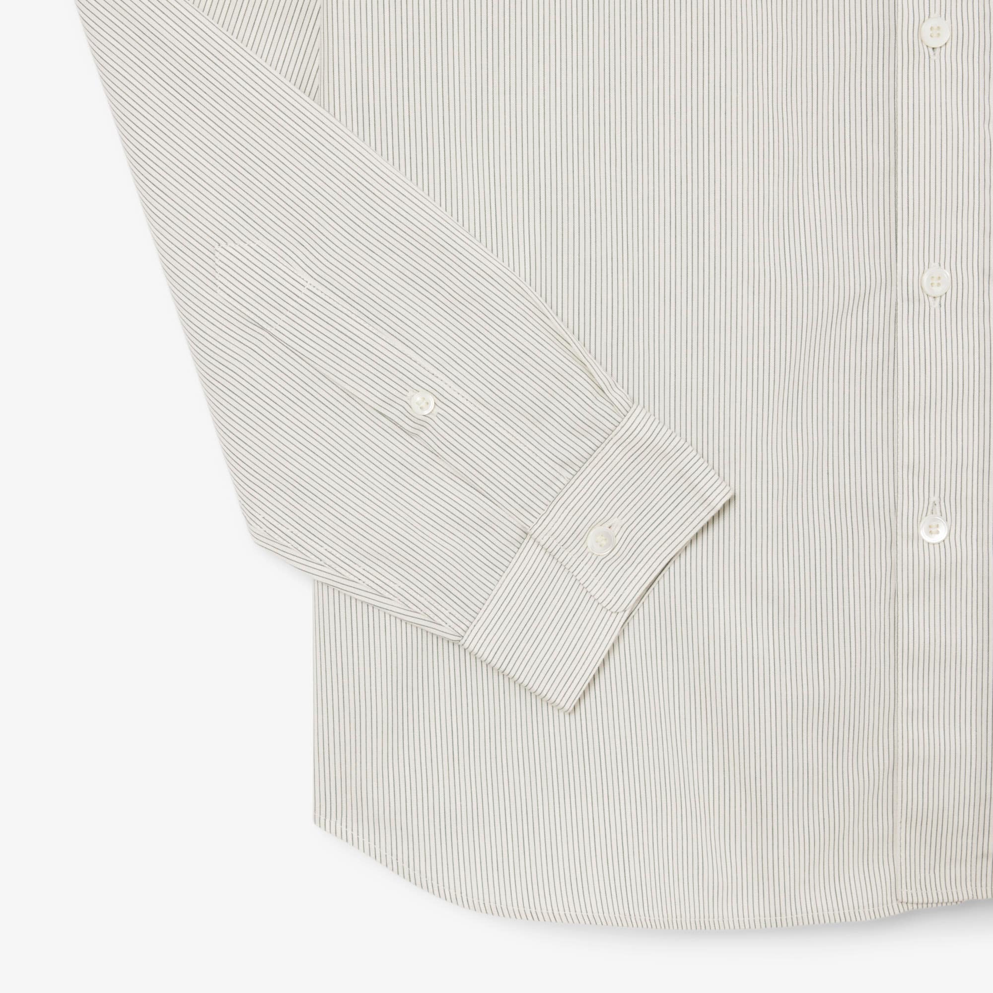 Men's Regular Fit Striped Button Down Shirt - White / Green