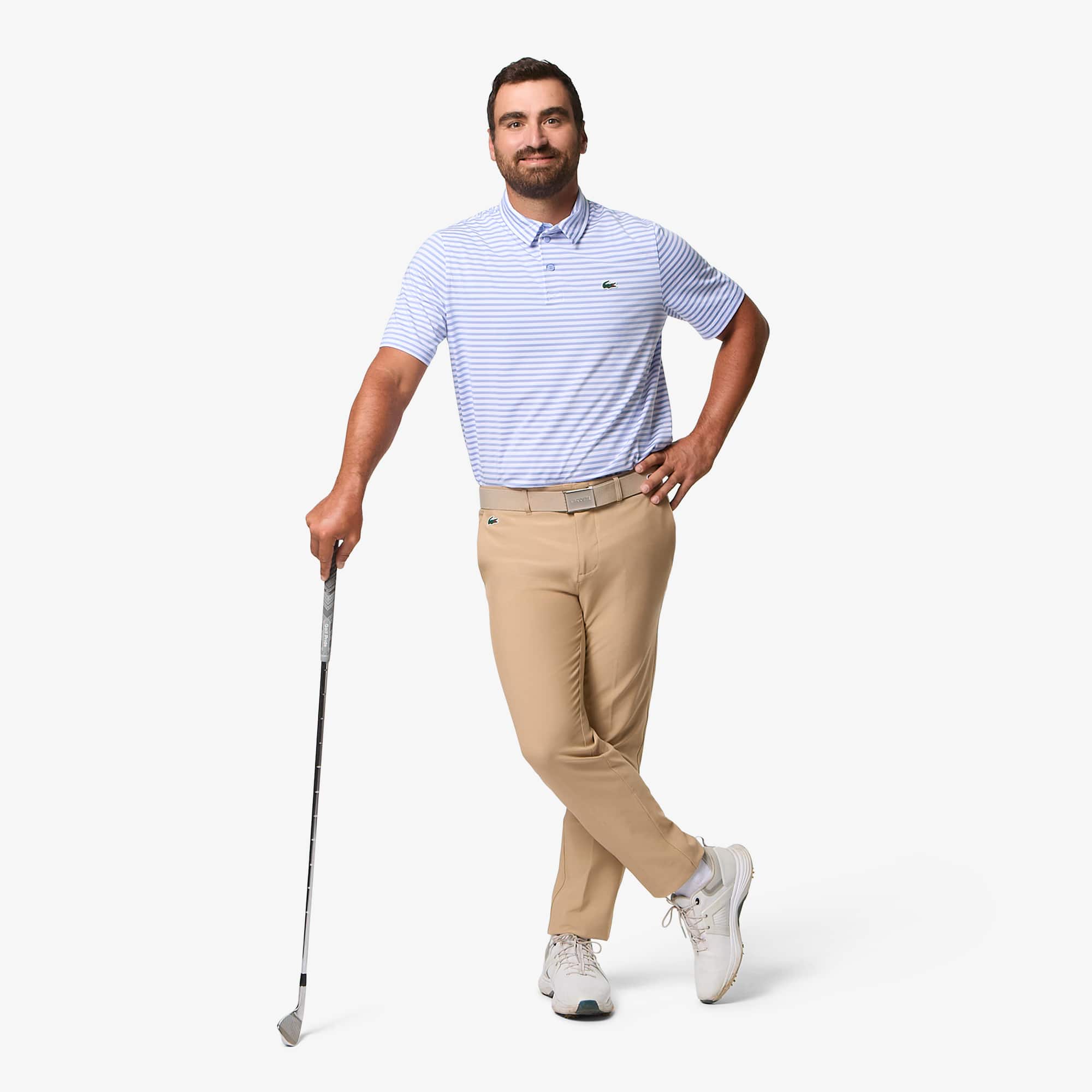 Men's Regular Fit UV Protect Golf Polo - Purple / White