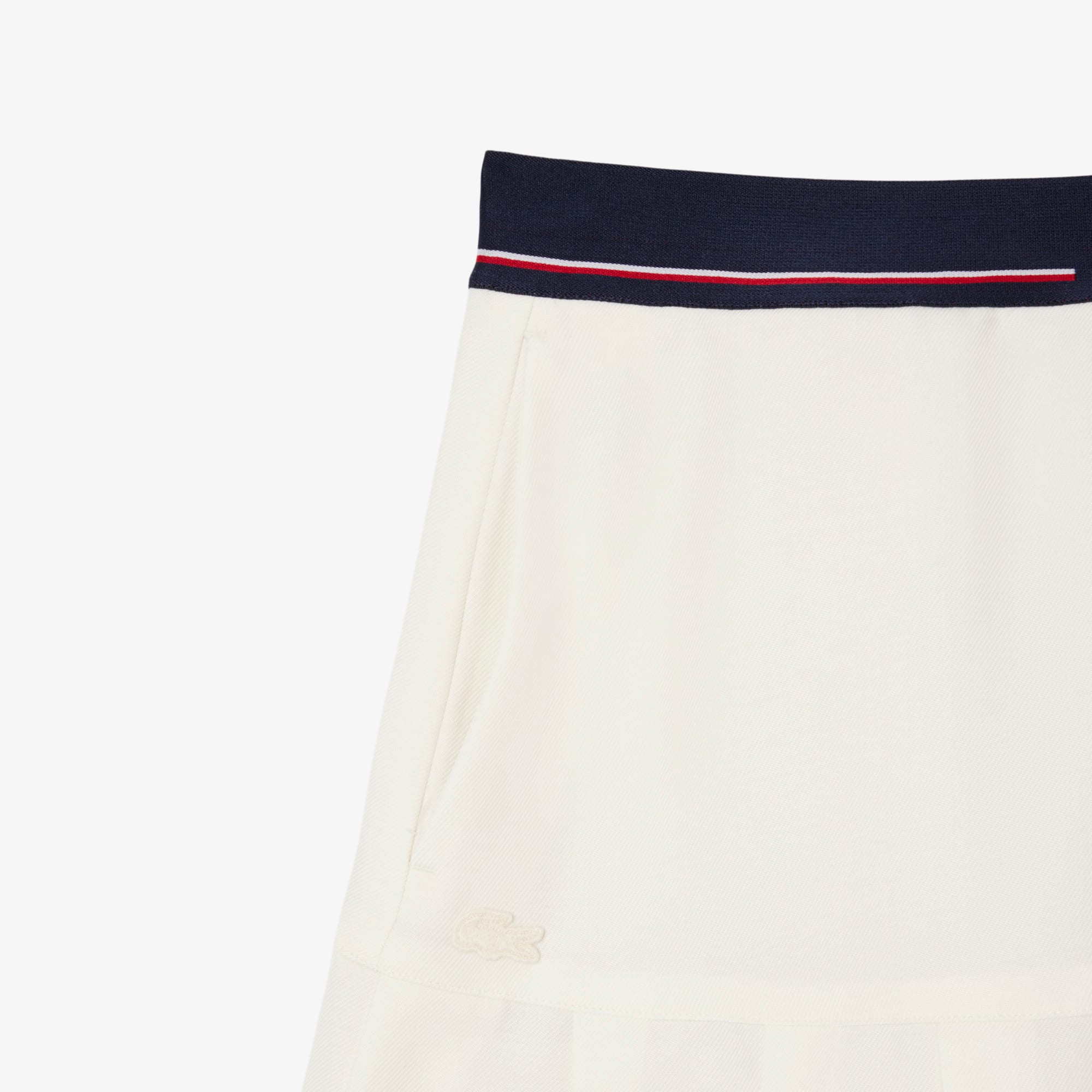 Women's Short Pleated Wool Blend Skirt - Cream