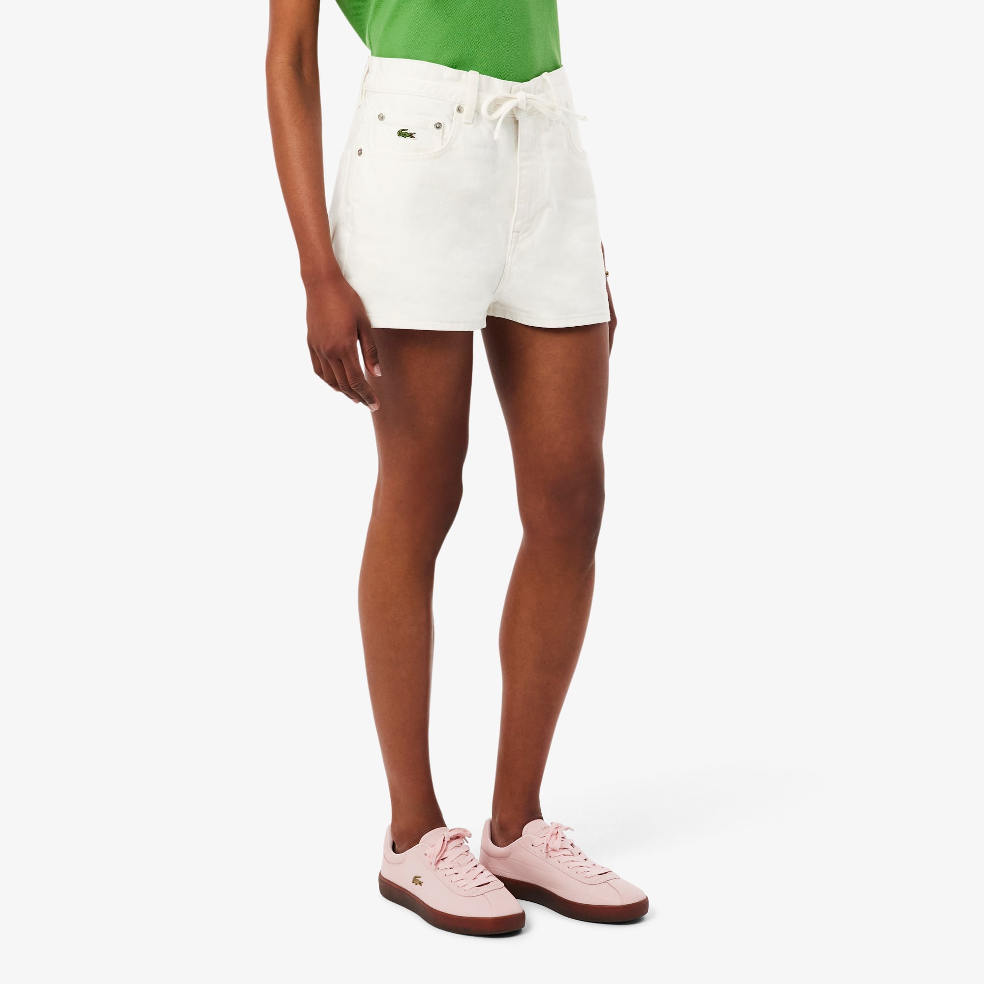 Cotton Denim Shorts - White