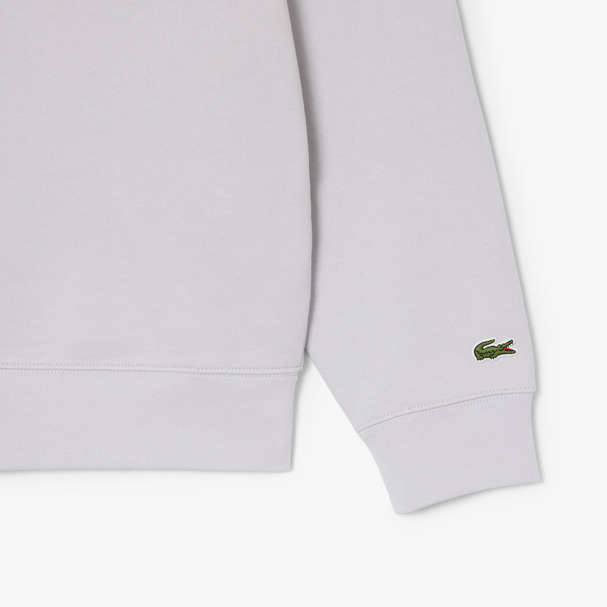 High Neck Embossed Zipped Sweatshirt - Light Grey