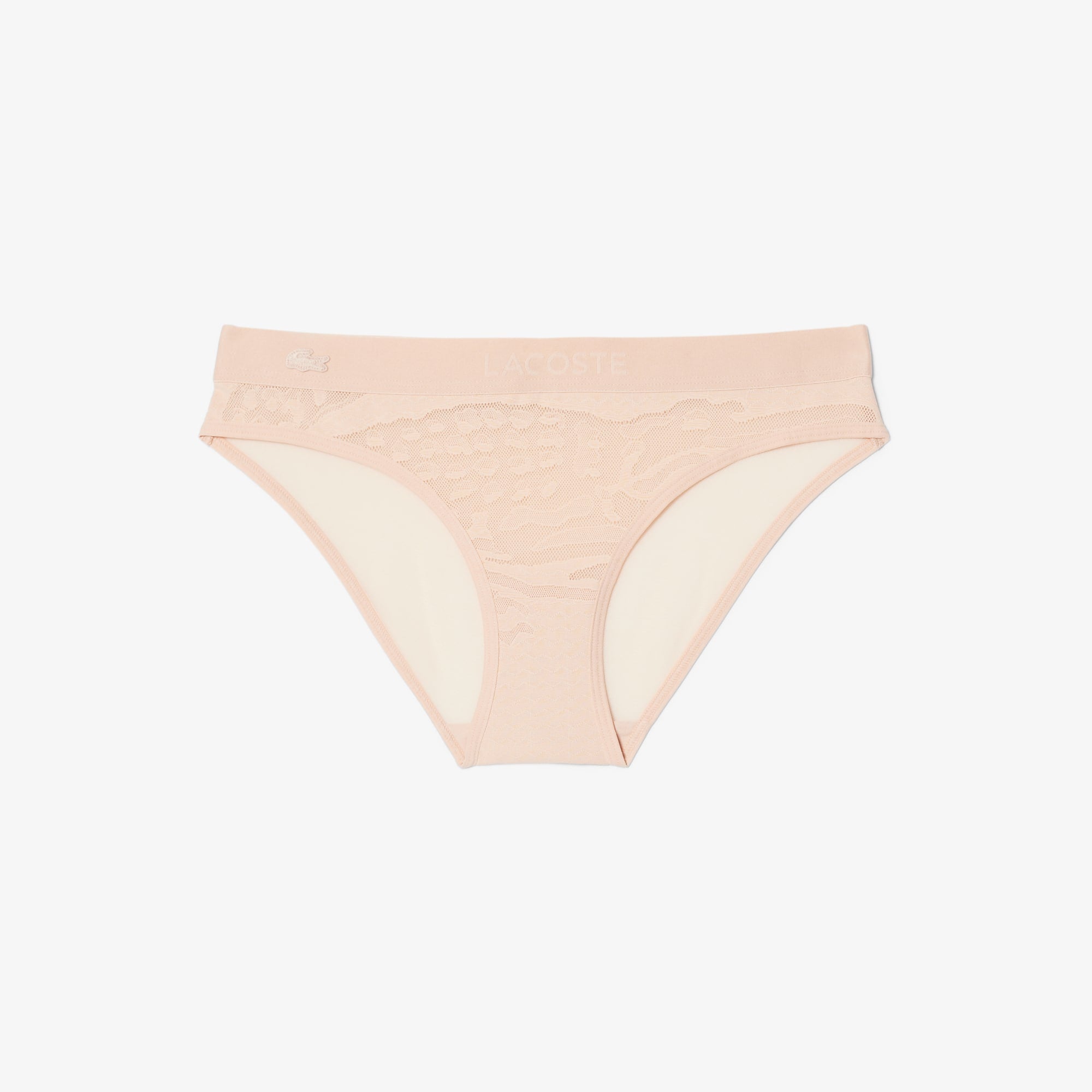 Branded Waist Mesh Briefs - Beige