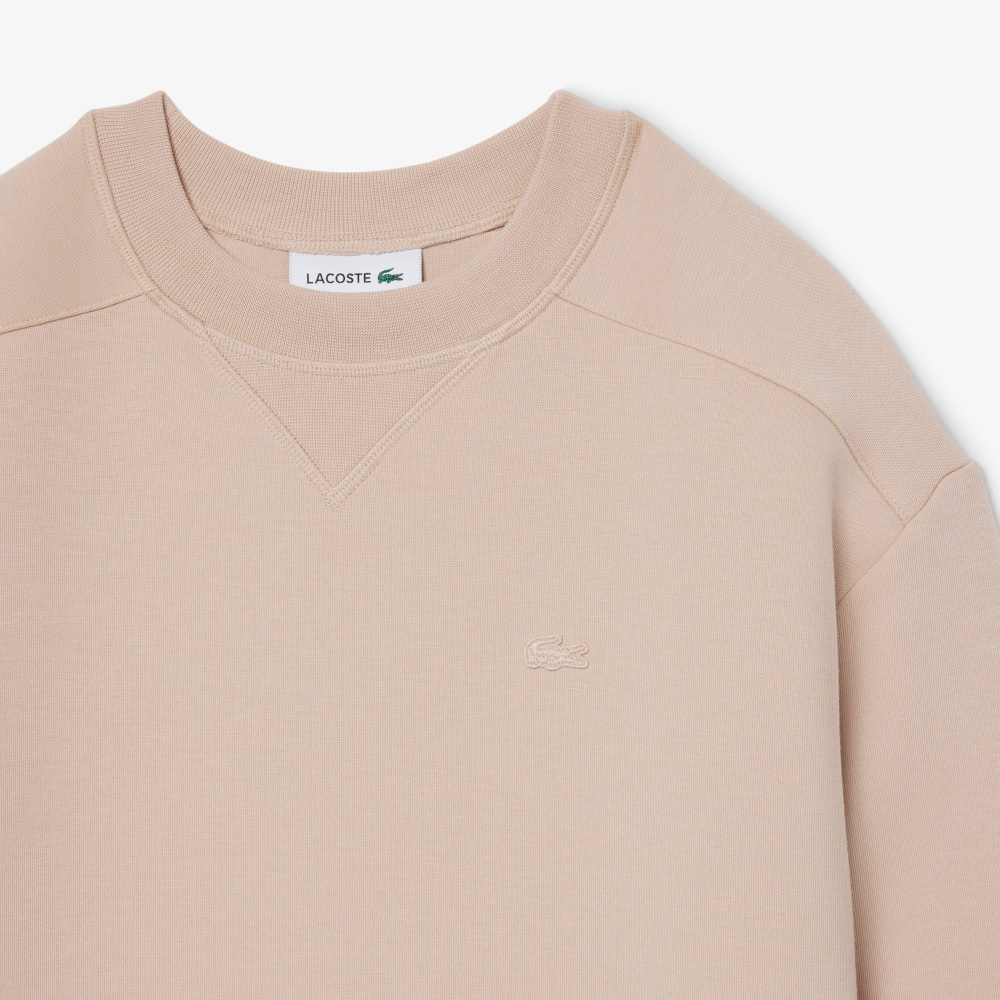 Oversized Cotton Sweatshirt Dress - Beige