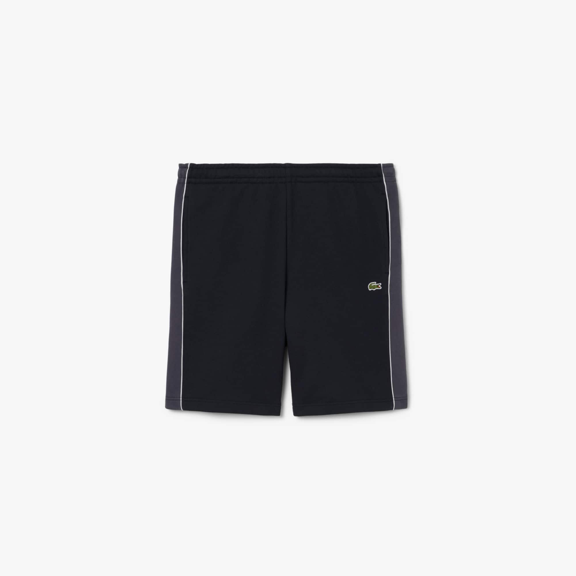 Regular Fit Colorblock Fleece Shorts - Noir / Gris Fonce