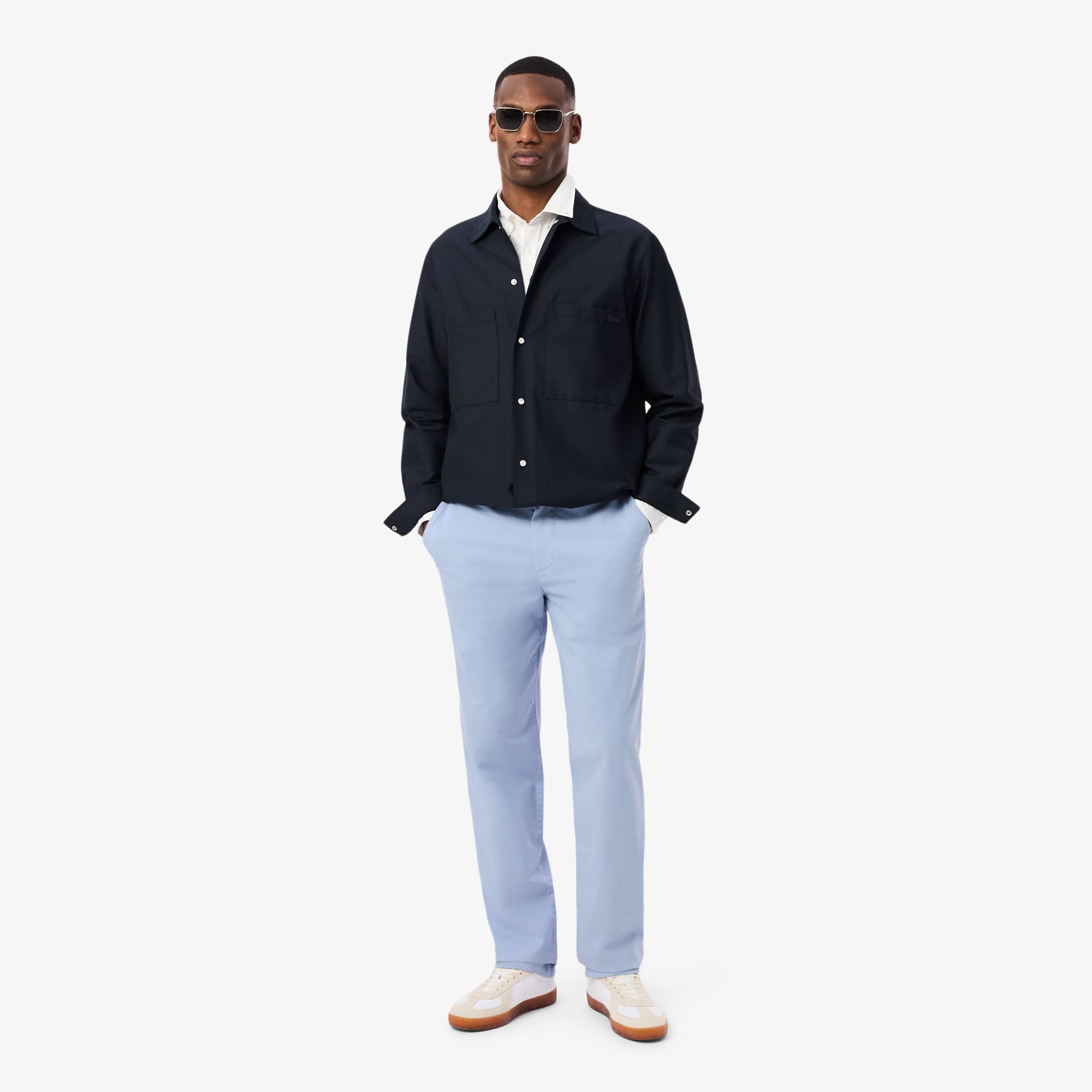 Regular Fit Cotton Chino Pants - Light Blue