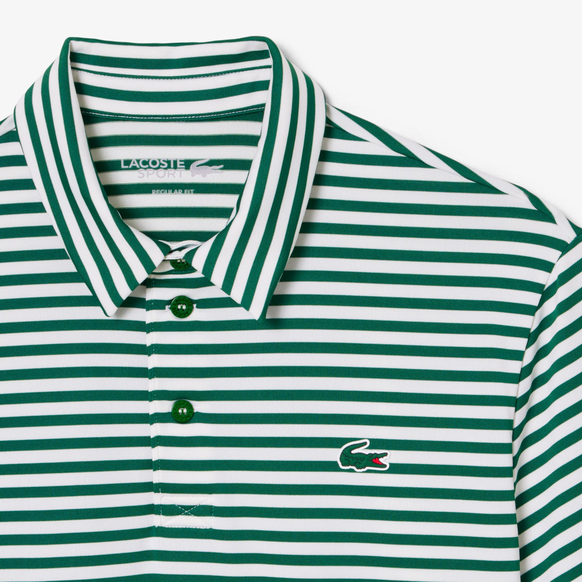 Regular Fit Ultra Dry Striped Golf Polo - Green / White