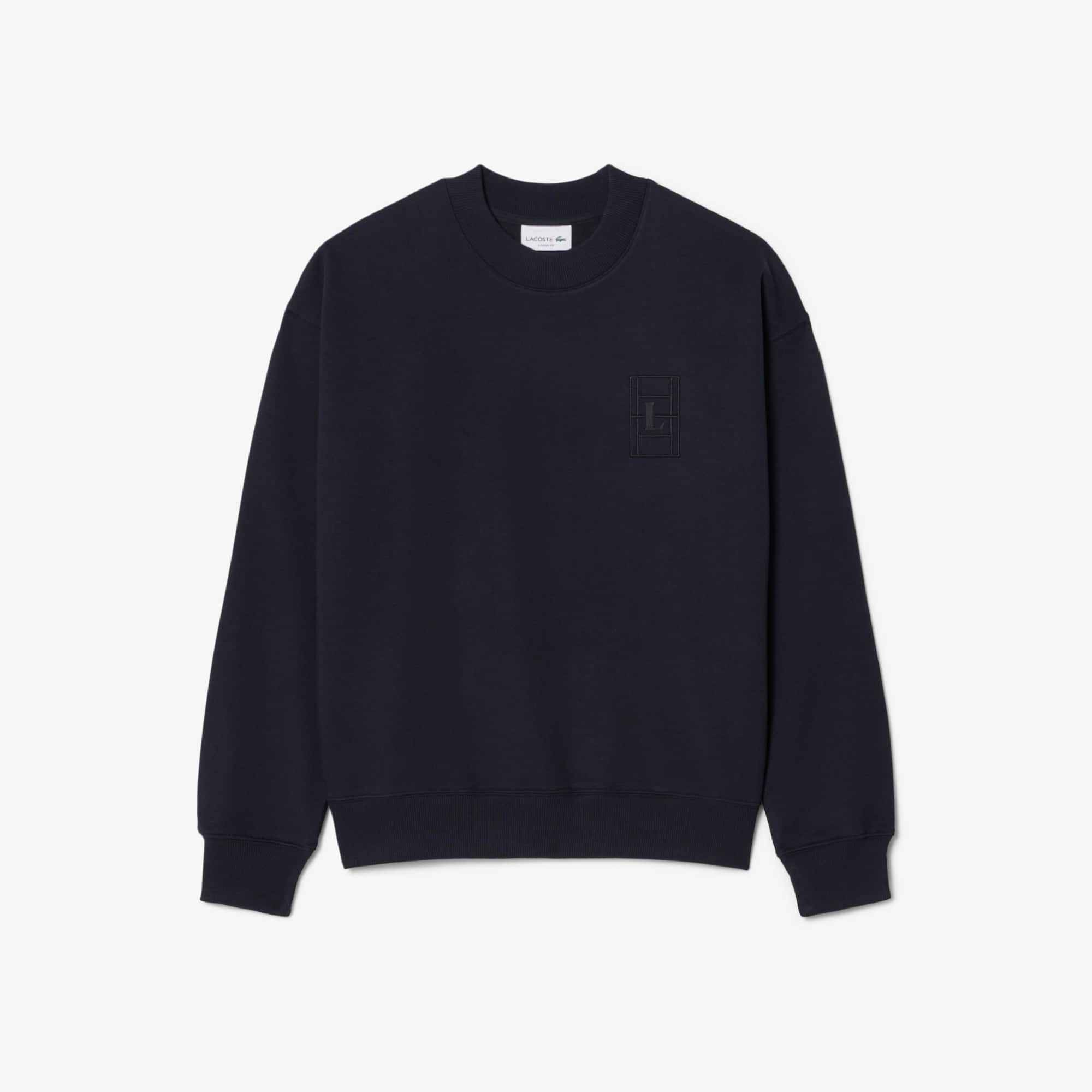Embroidered Fleece Sweatshirt - Black