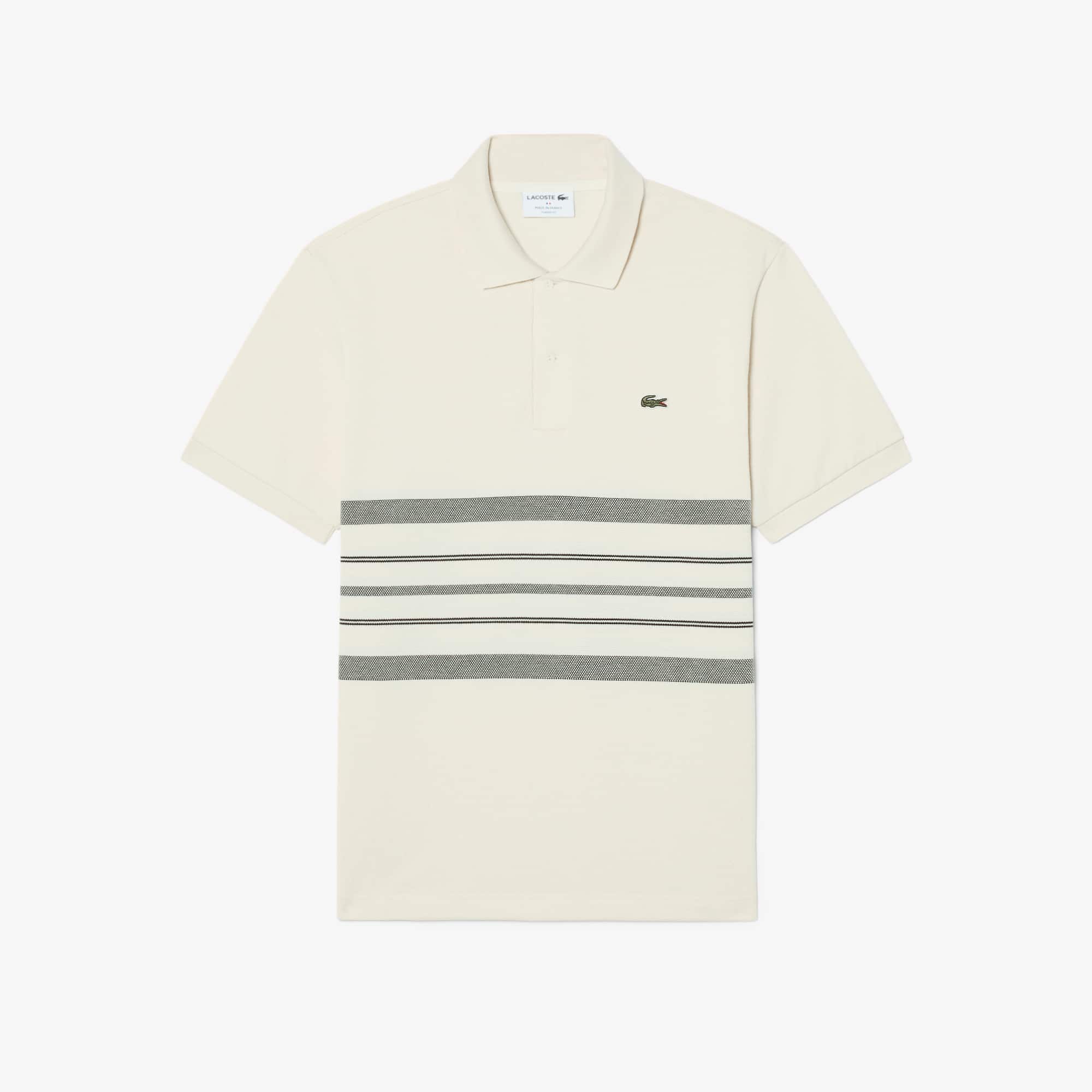Made In France Classic Fit Striped Polo - Cream