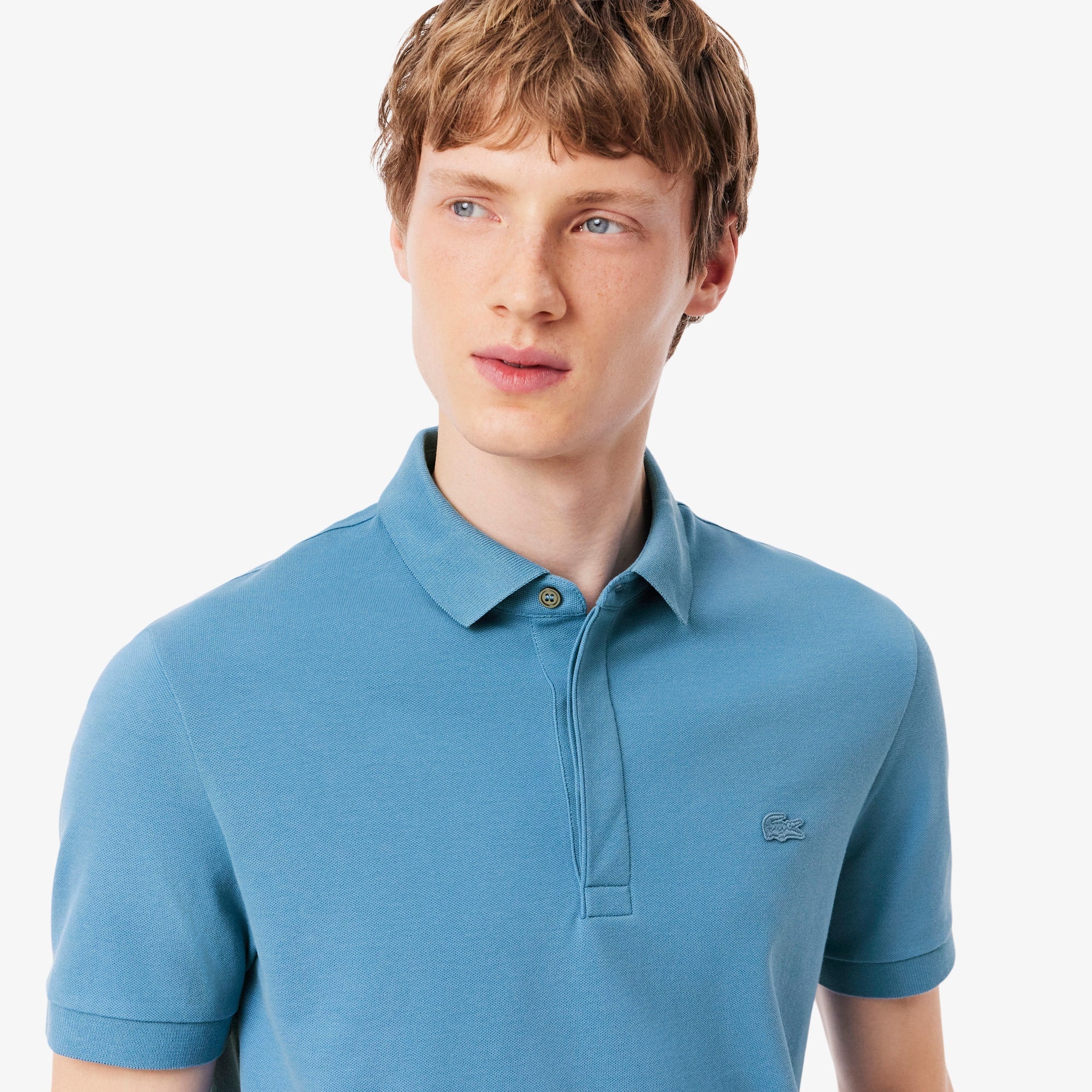 Men's Regular Fit Paris Stretch Piqué Polo - Bleu