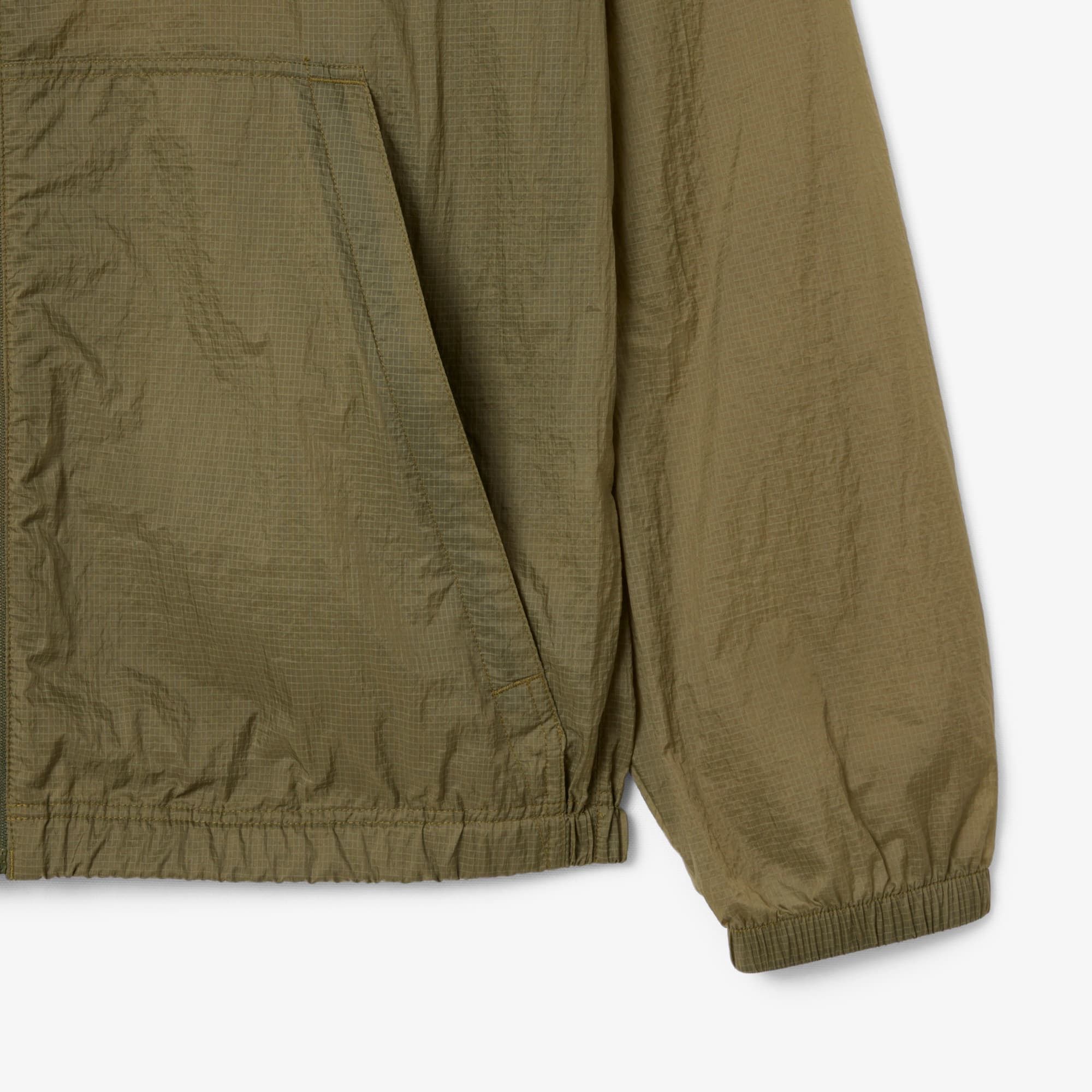 Men's Water-Repellent Nylon Jacket - Khaki Green