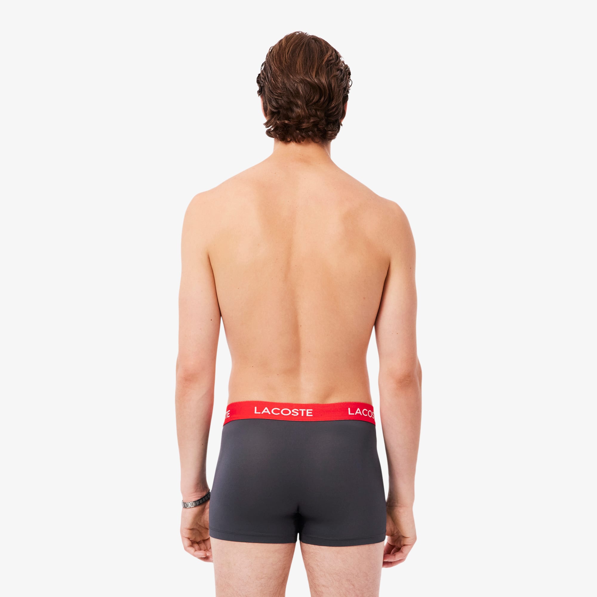 Men's 3-Pack Microfiber Trunks - Dark Grey / Red / Blue / Black