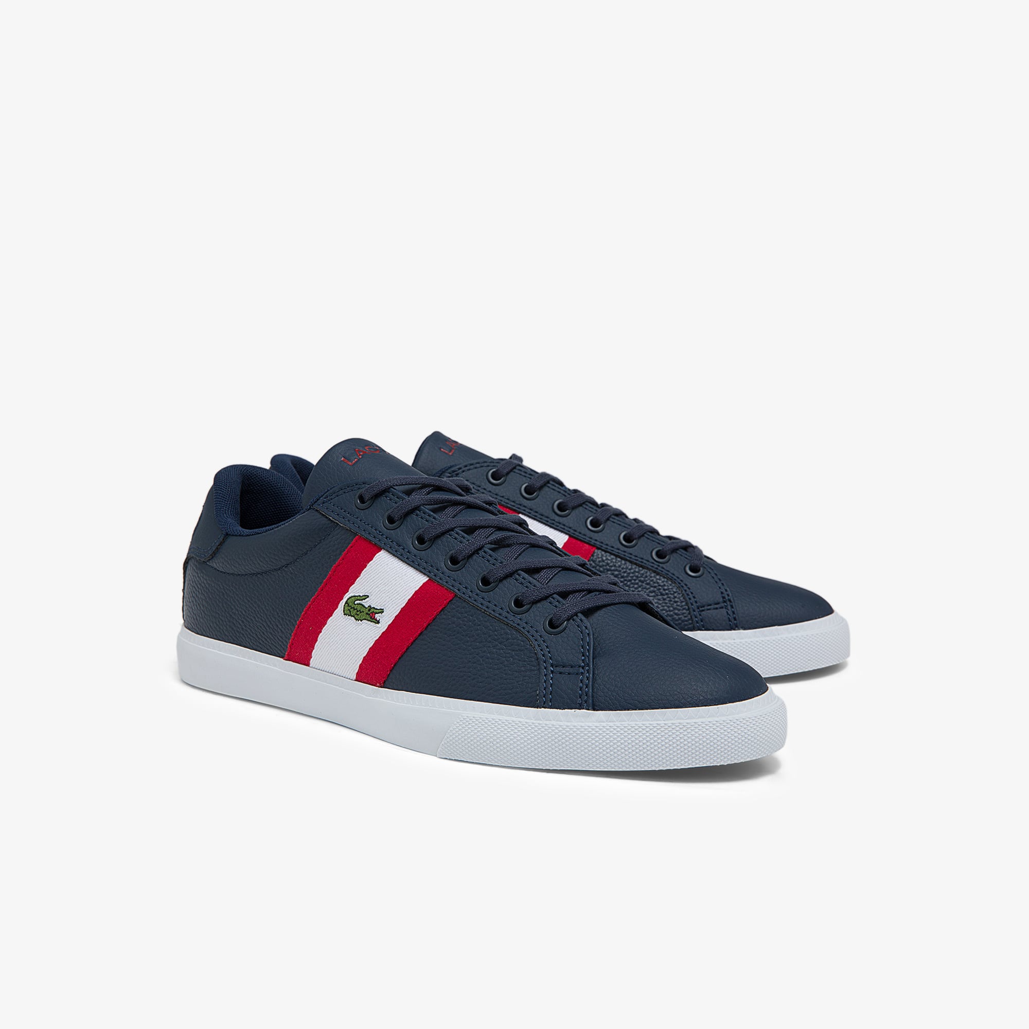 Men's Lace-Up Sneakers - NVY/WHT