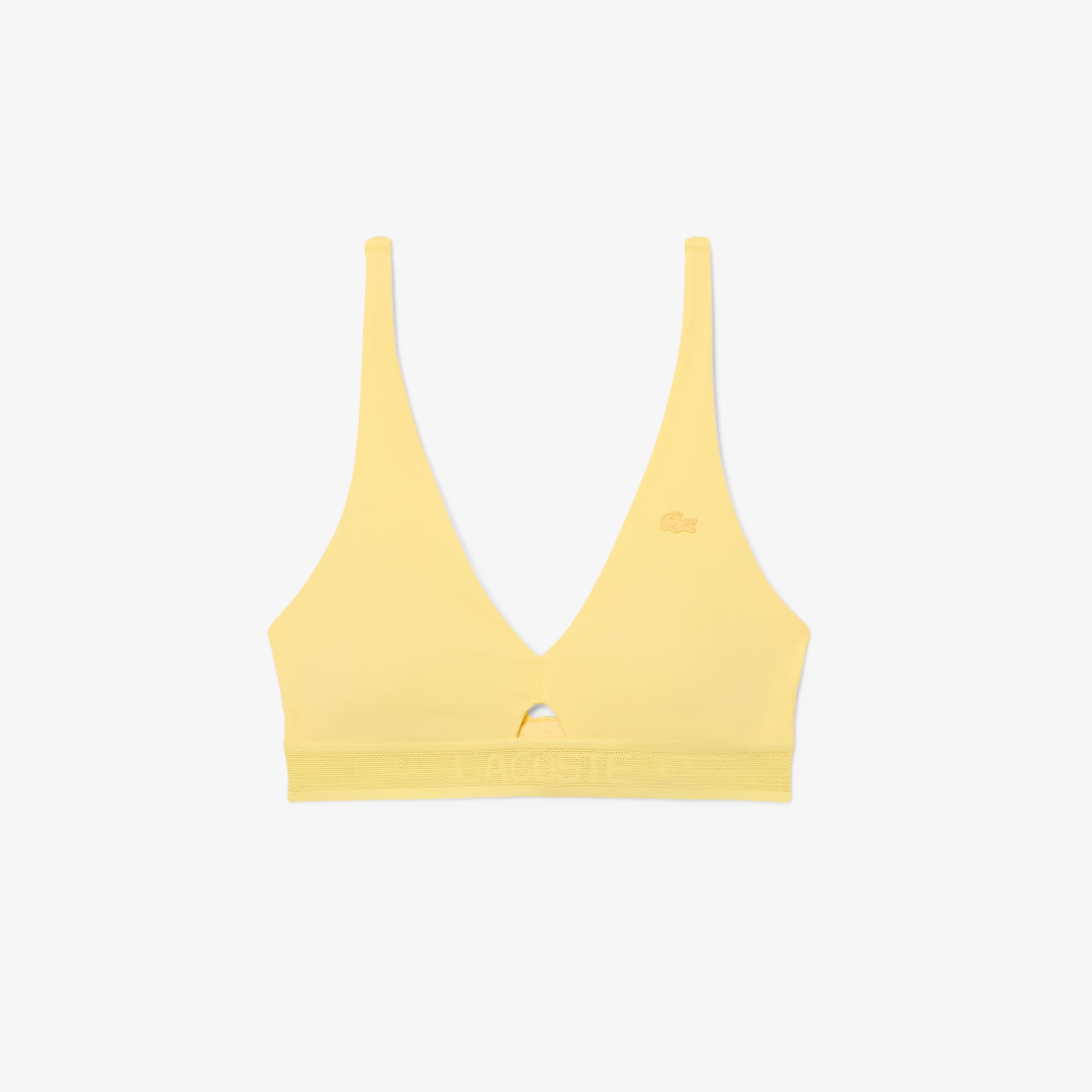 Perforated Band Microfiber Bra - Pastel yellow