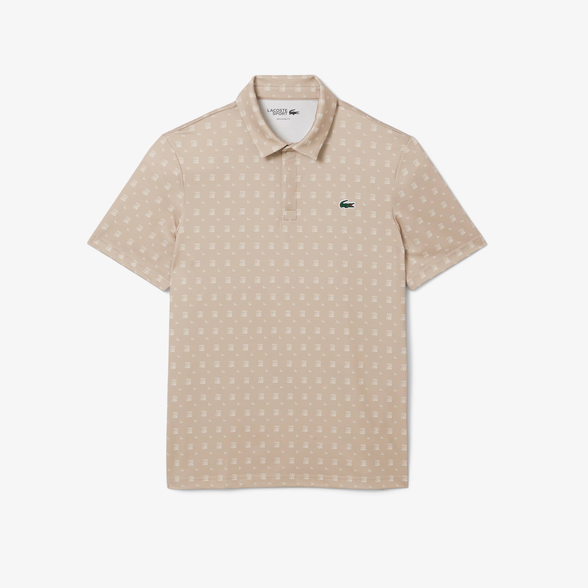Men's Regular Fit UV Protect Golf Polo - Beige / Blanc